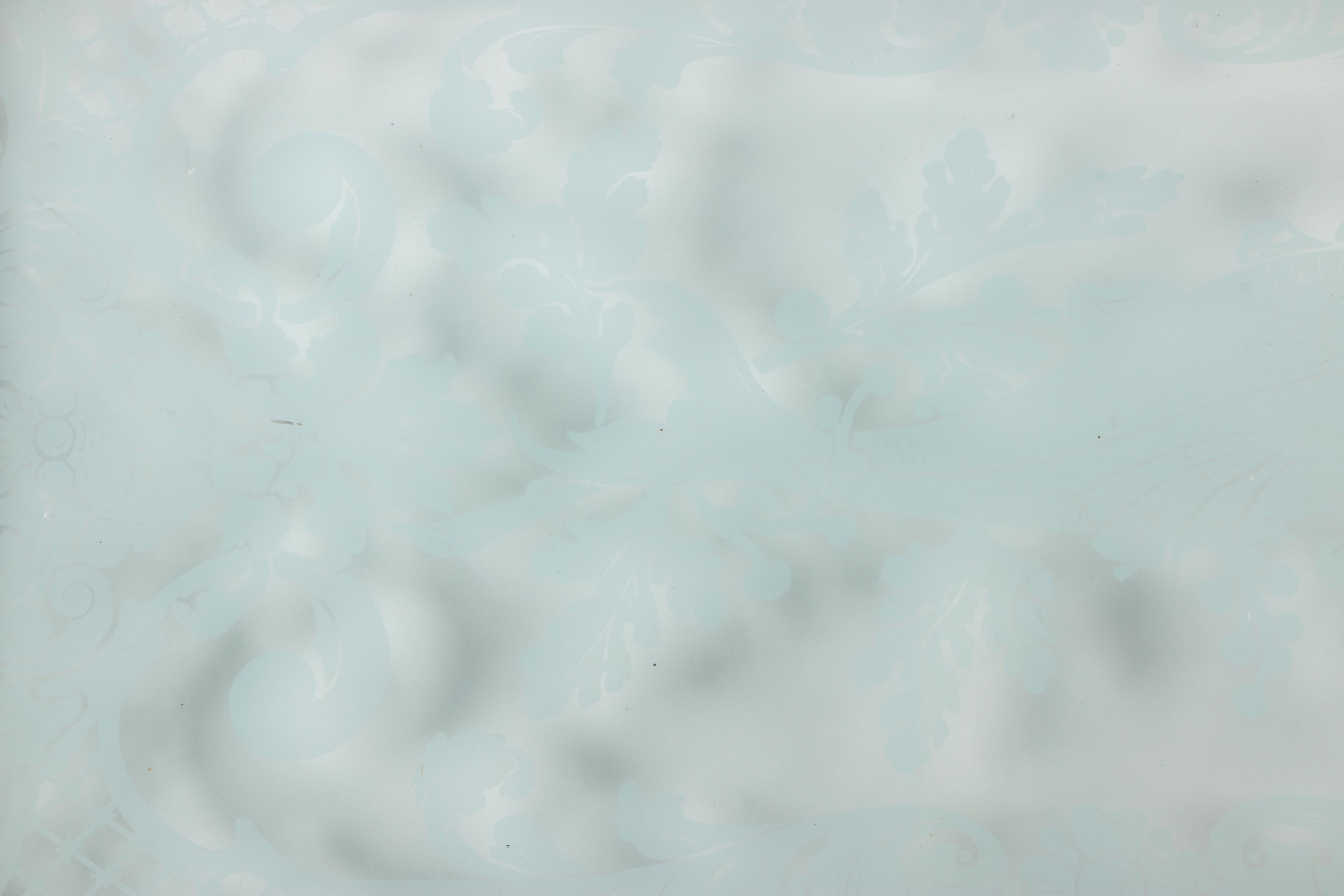 Glass Window With Painted Fish Design