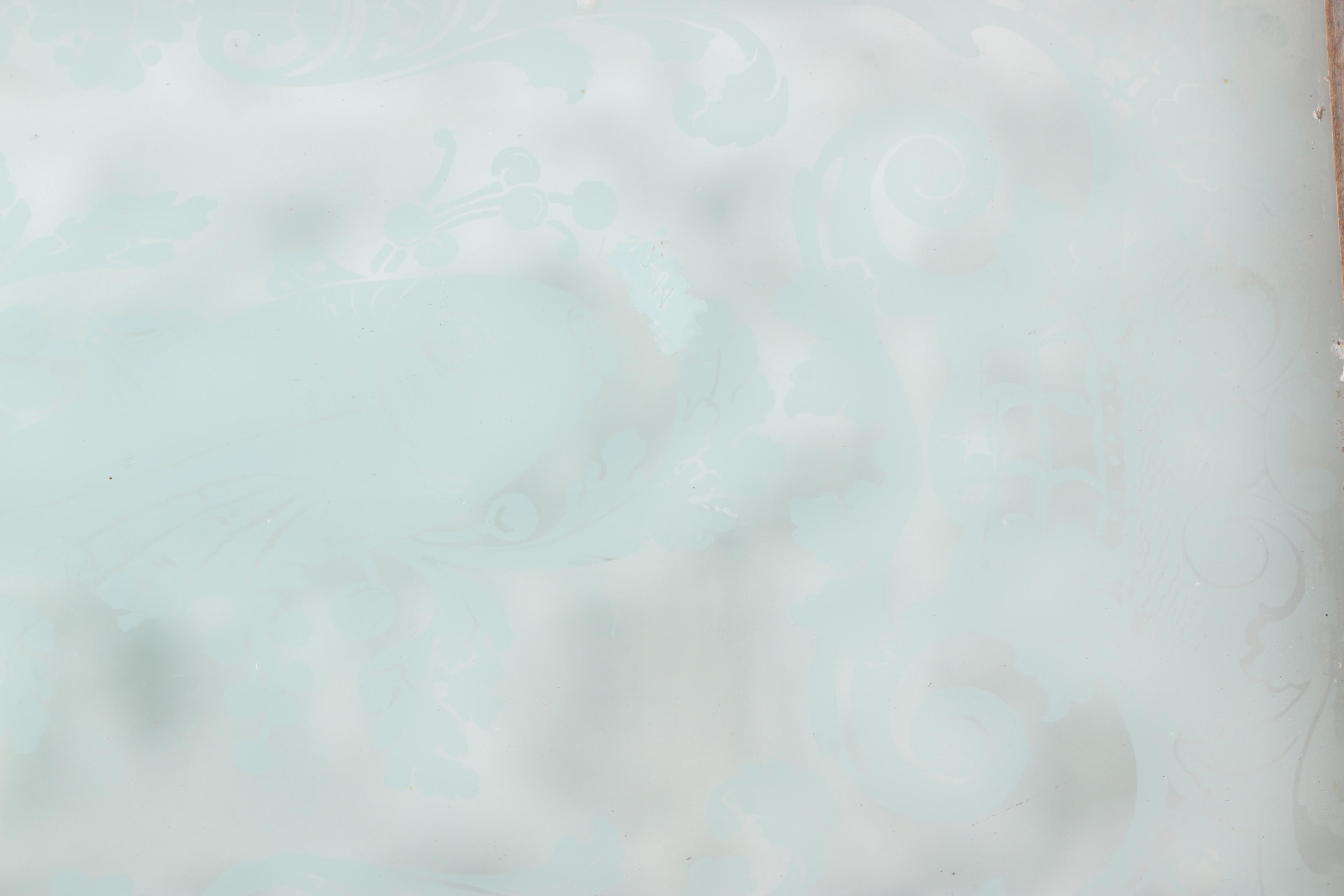 Glass Window With Painted Fish Design