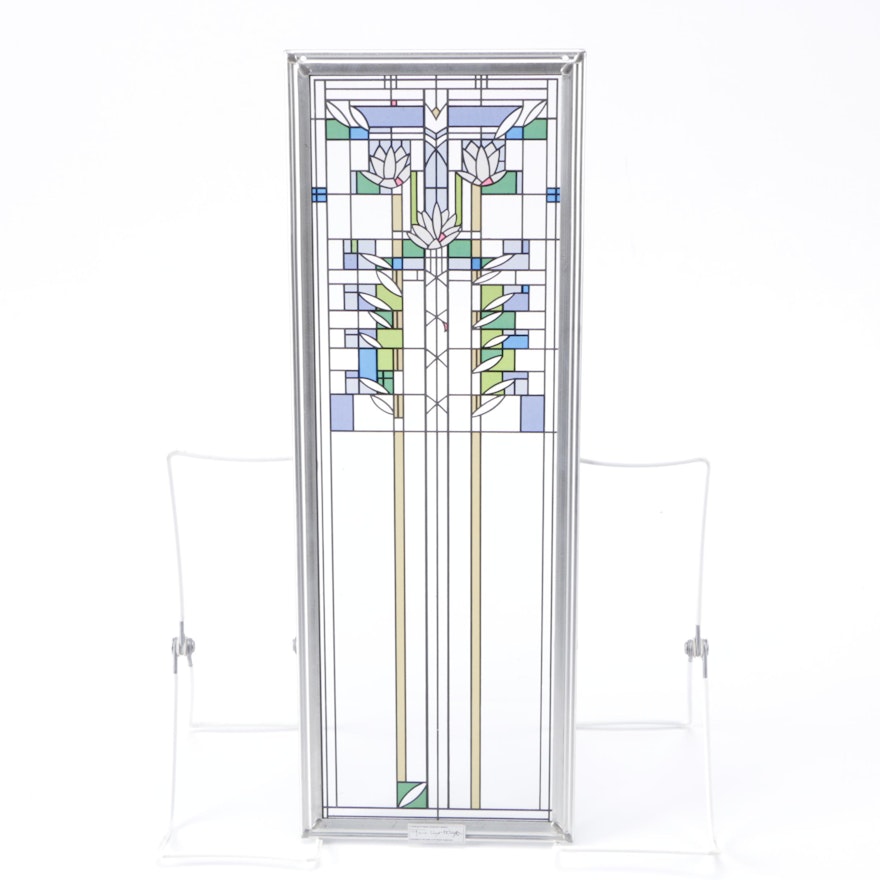 Frank Lloyd Wright Inspired Waterlilies Decorative Stained Glass