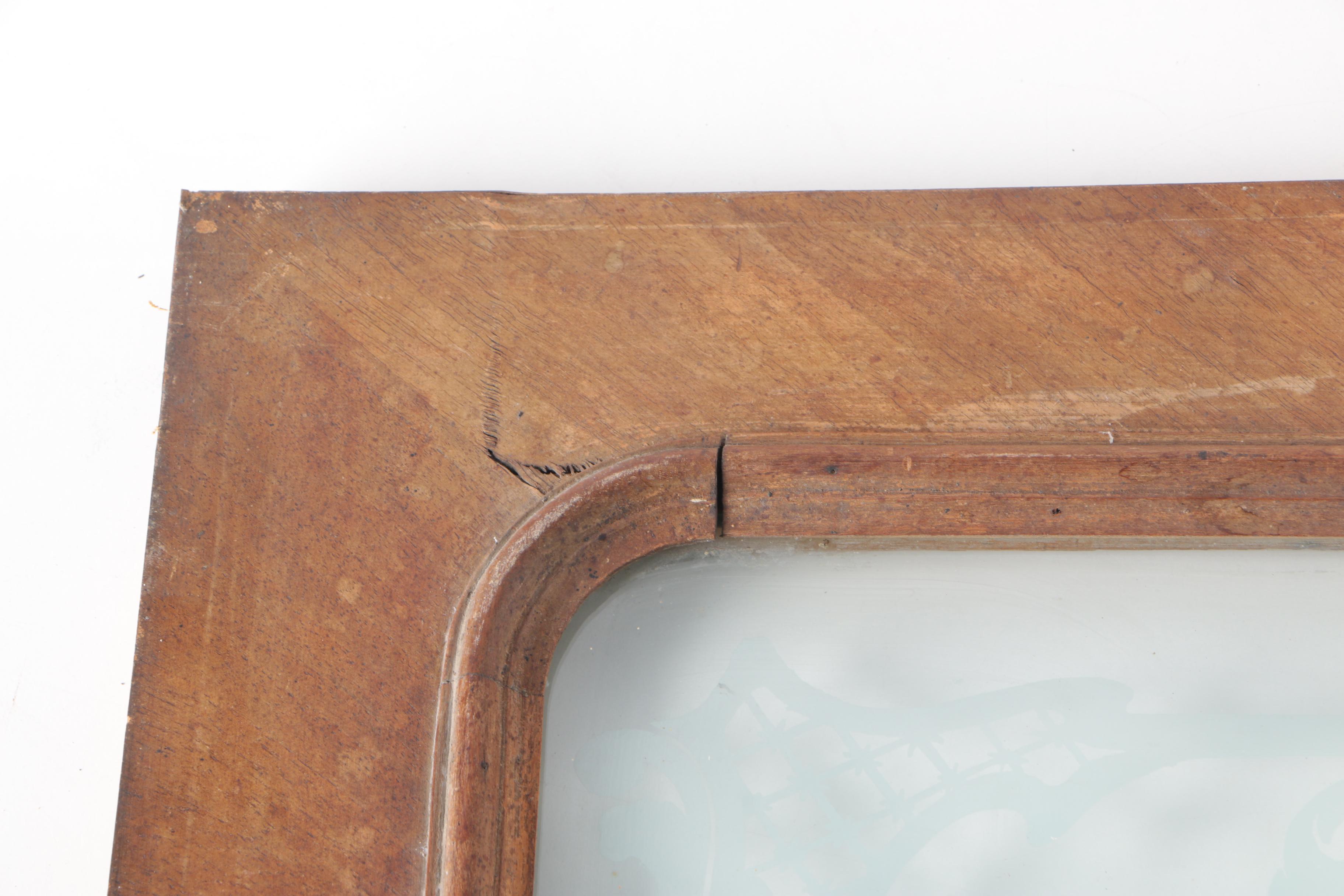 Glass Window With Painted Fish Design