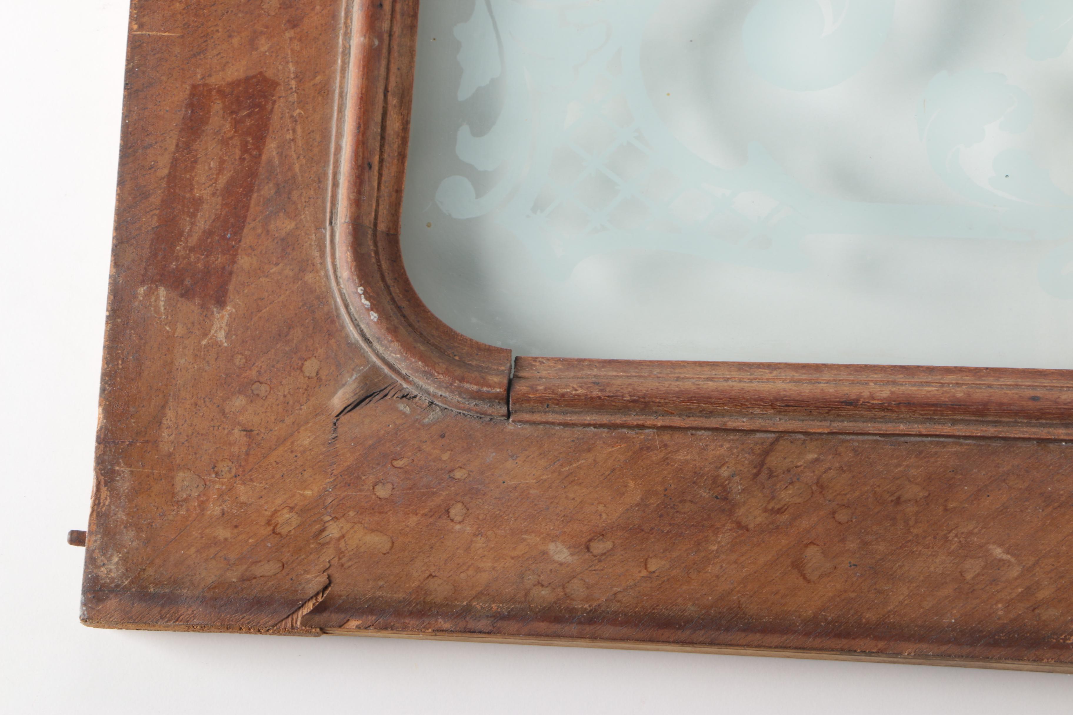 Glass Window With Painted Fish Design