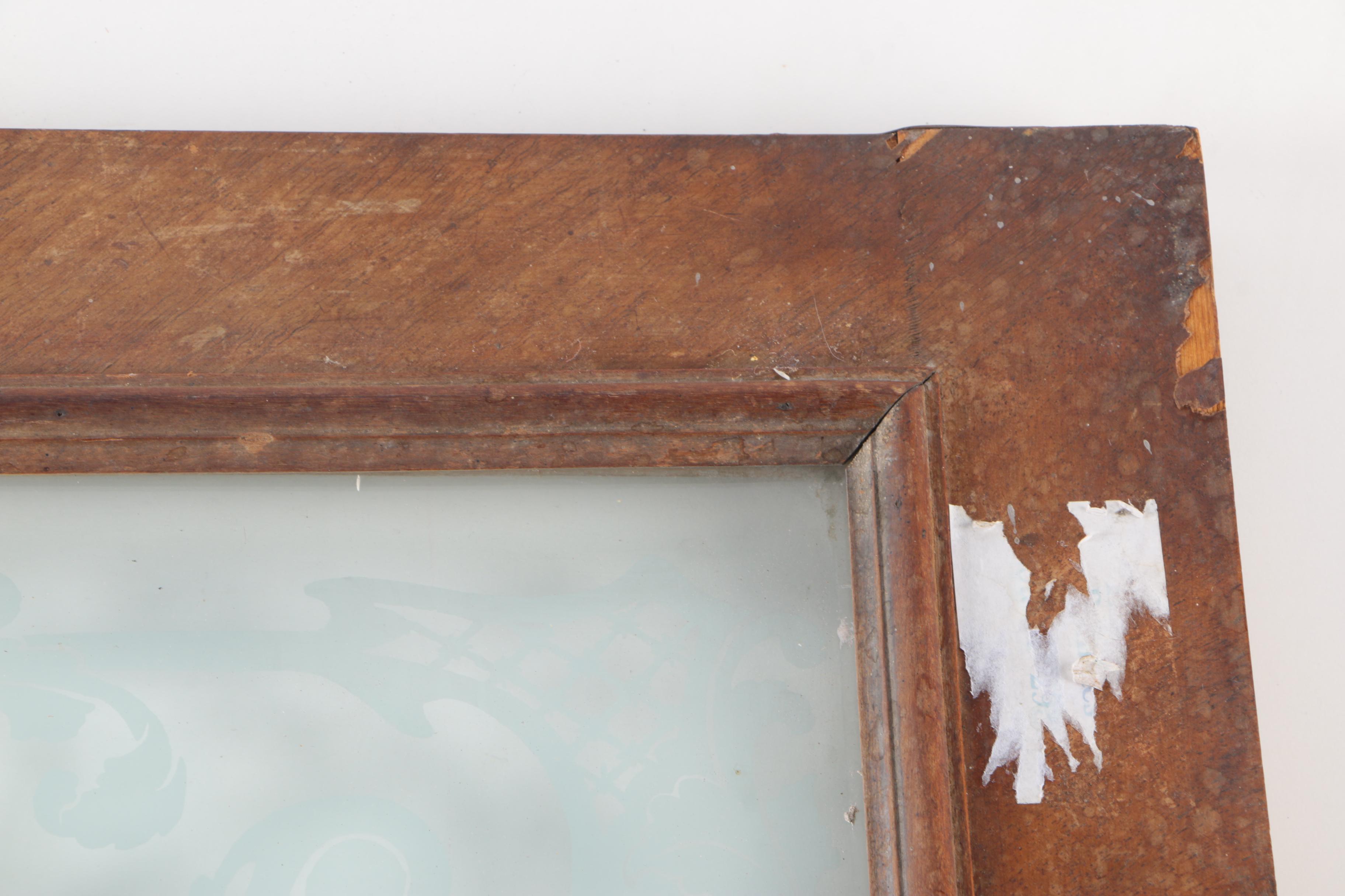 Glass Window With Painted Fish Design