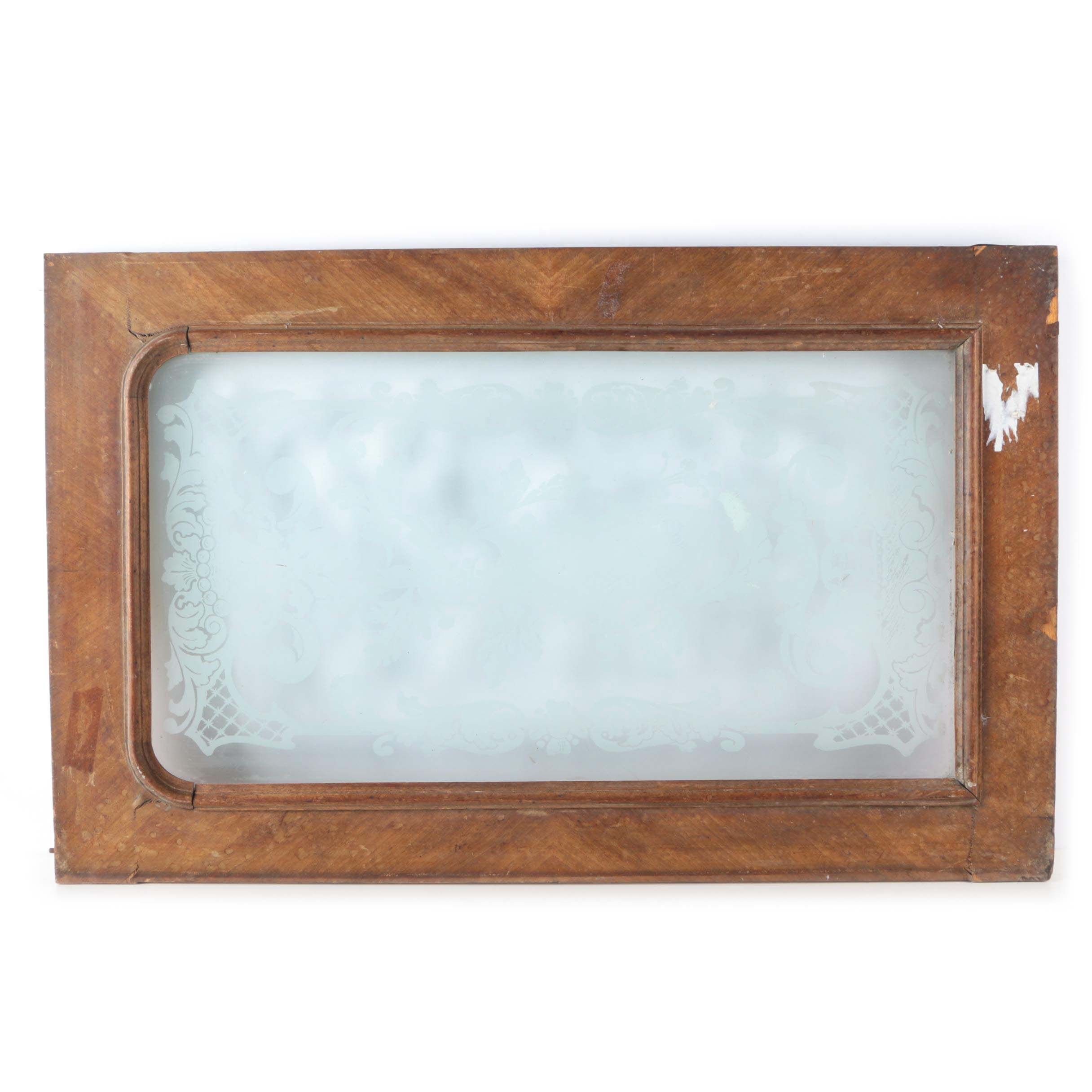 Glass Window With Painted Fish Design