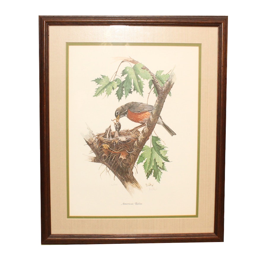 Don Balke Limited Edition Offset Lithograph "American Robin"