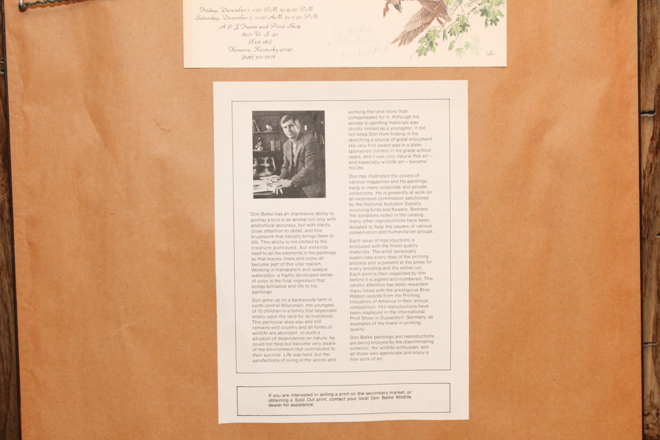 Don Balke Limited Edition Offset Lithograph "American Robin"