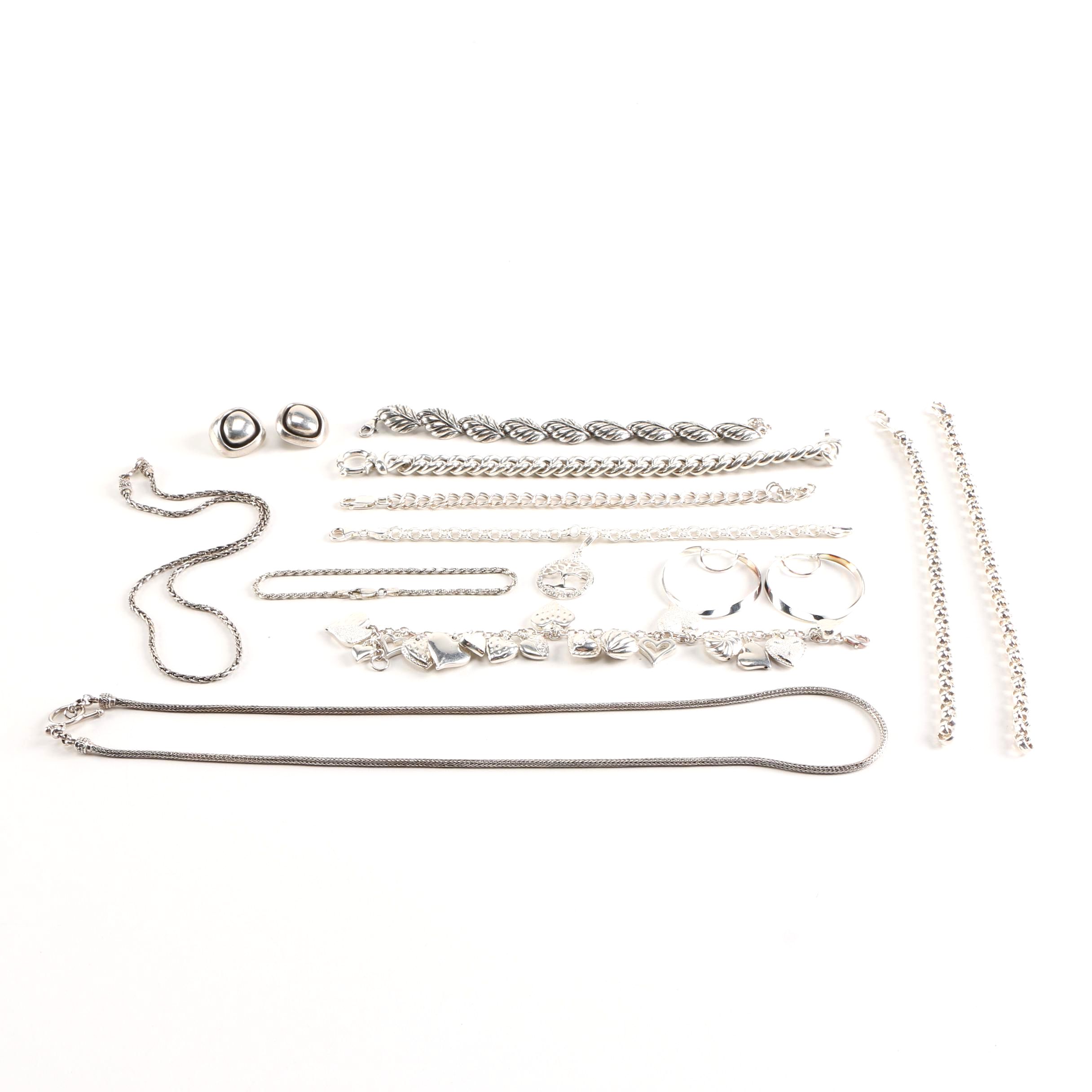 925, 950 and 990 Sterling Silver Jewelry Assortment