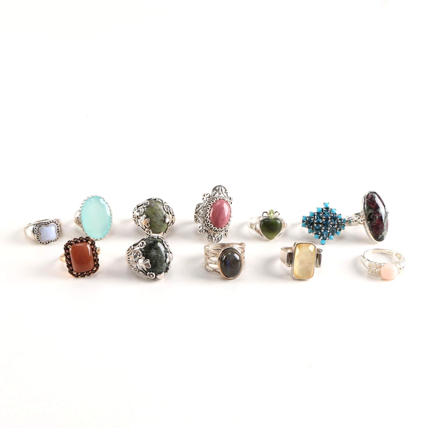 Sterling Silver Rings With Various Gemstones Featuring Whitney Kelly