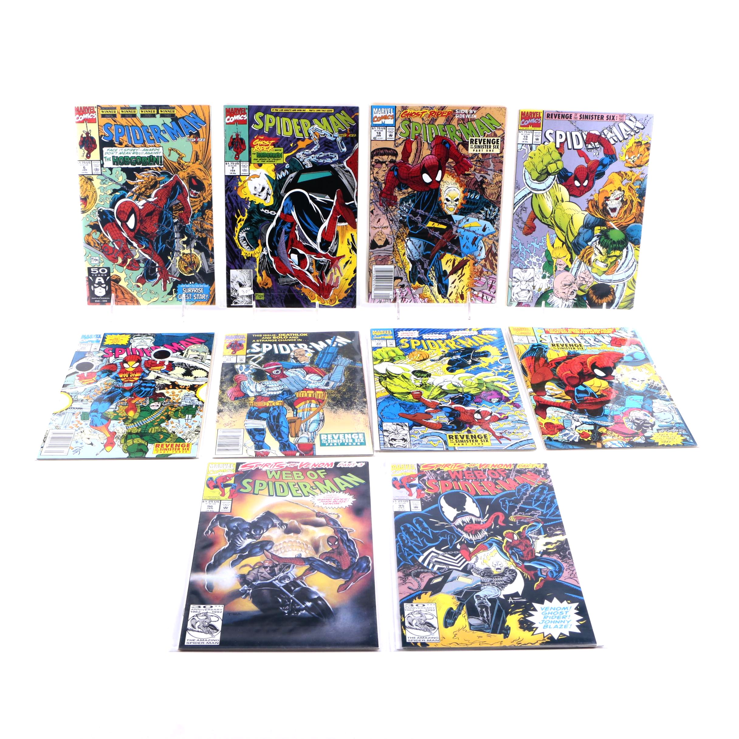 Ten Comic Books Featuring "Ghost Rider" and "Spider-Man"