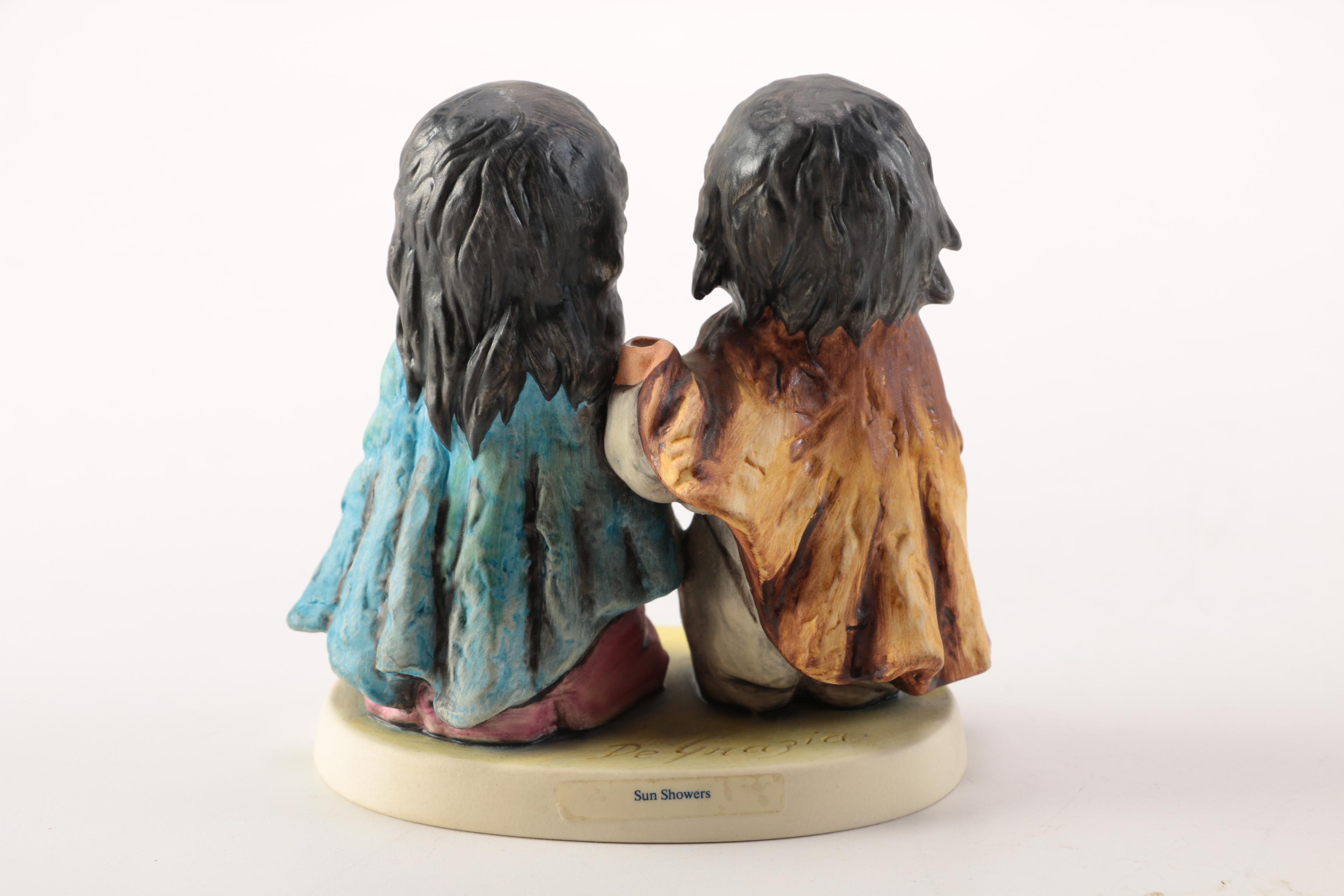 Limited Edition Goebel Ted Degrazia "Sun Showers" Ceramic Figurines