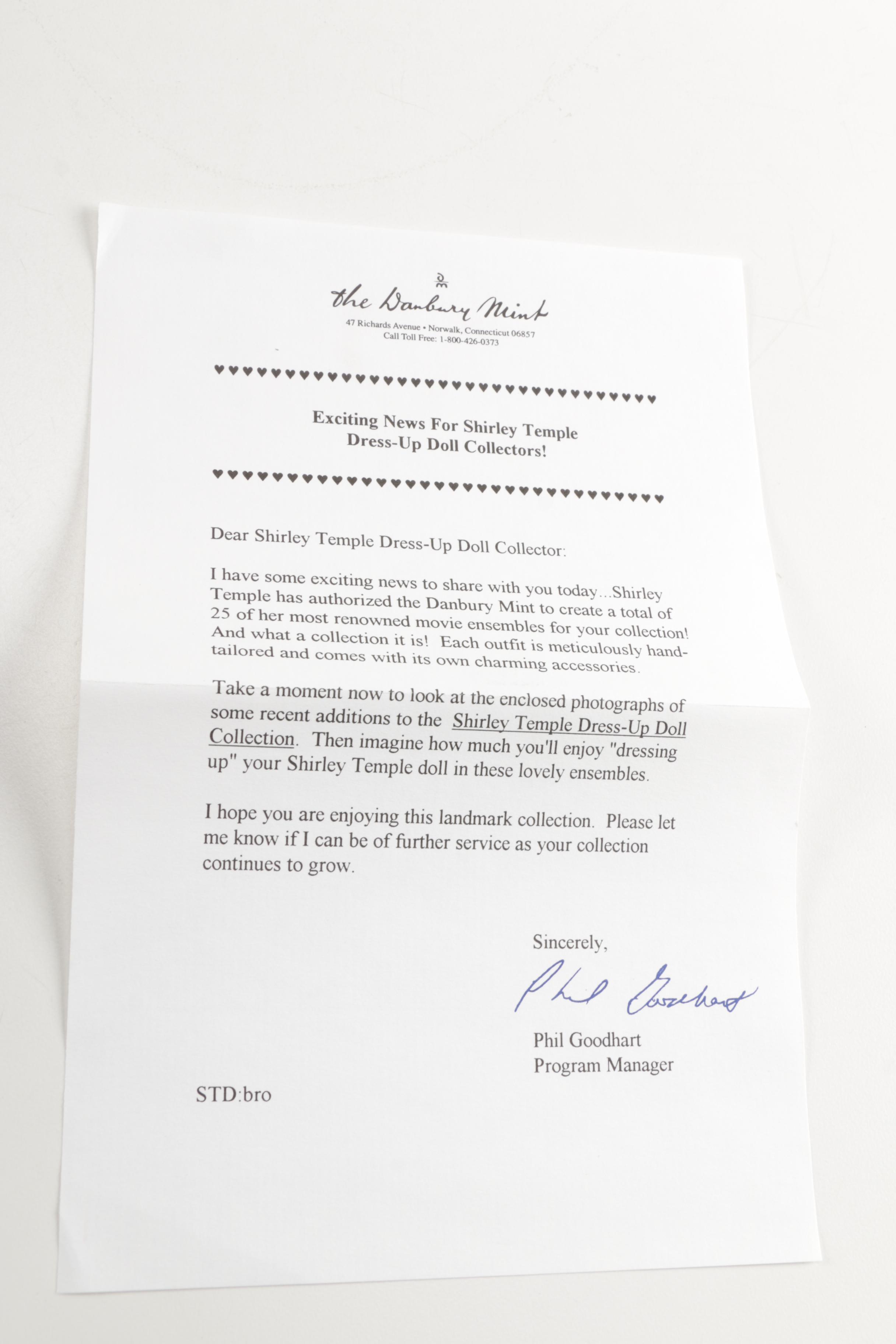 Danbury Mint Shirley Temple Dress Up Doll and Outfits