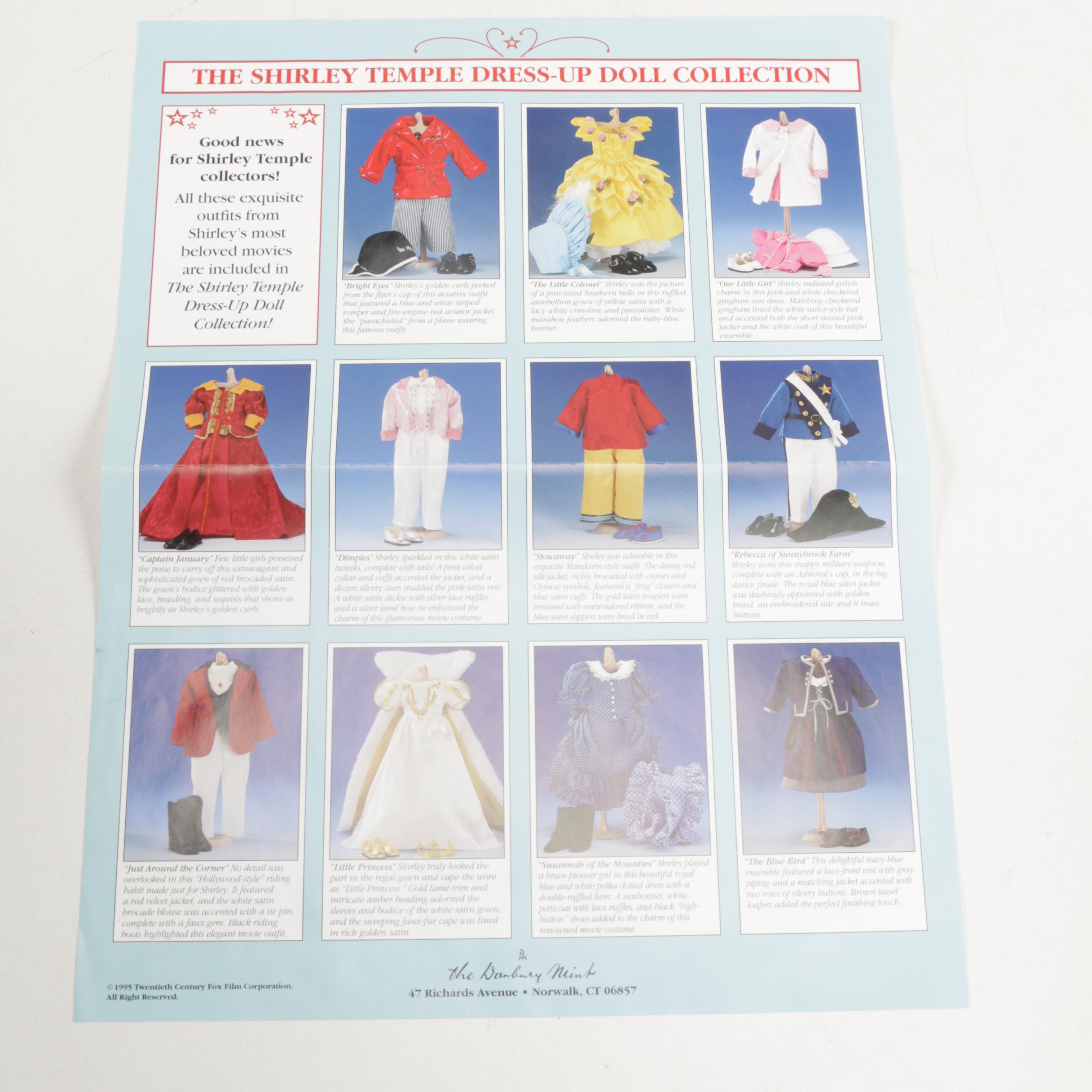 Danbury Mint Shirley Temple Dress Up Doll and Outfits