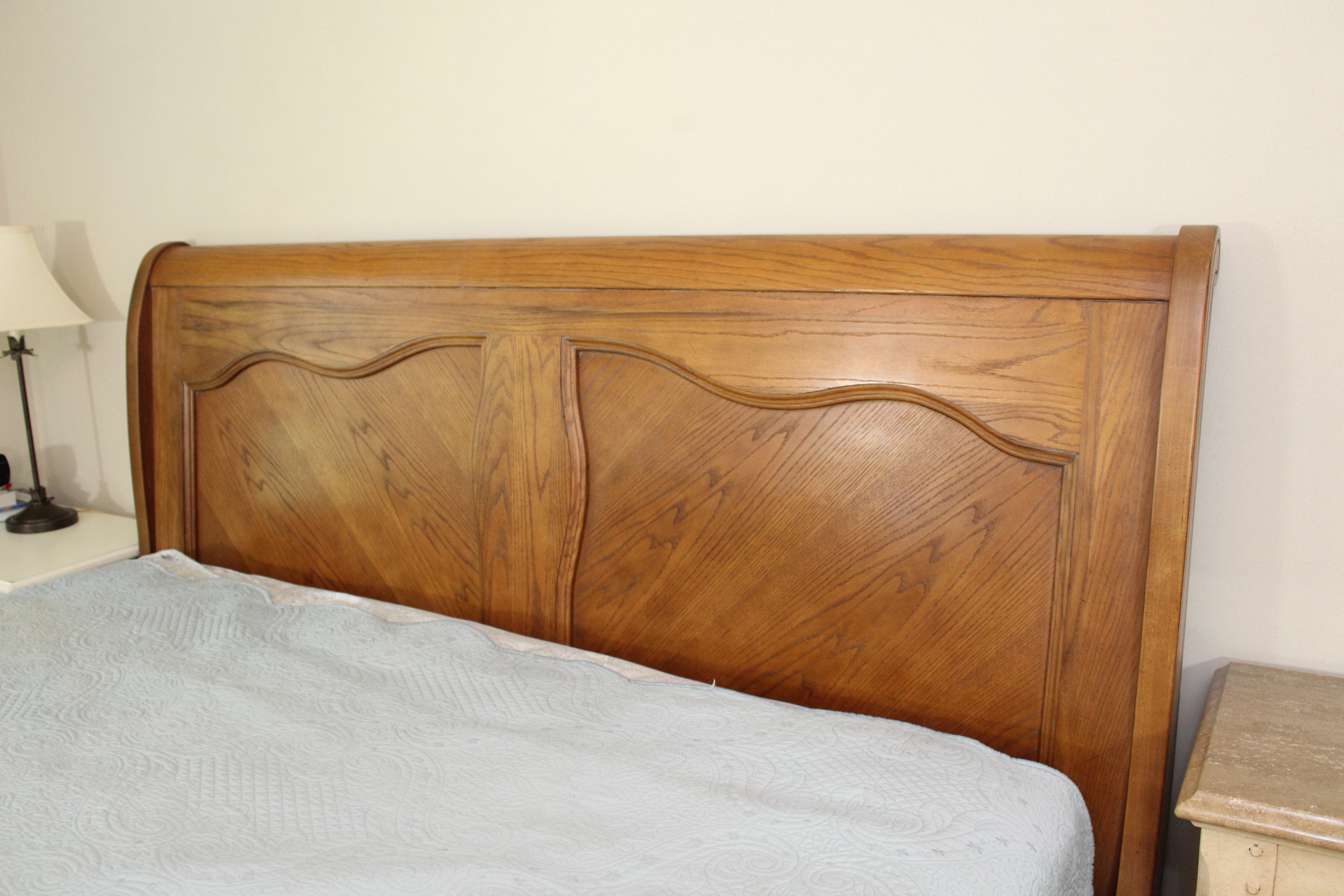 King-Size Oak Sleigh Bed Frame