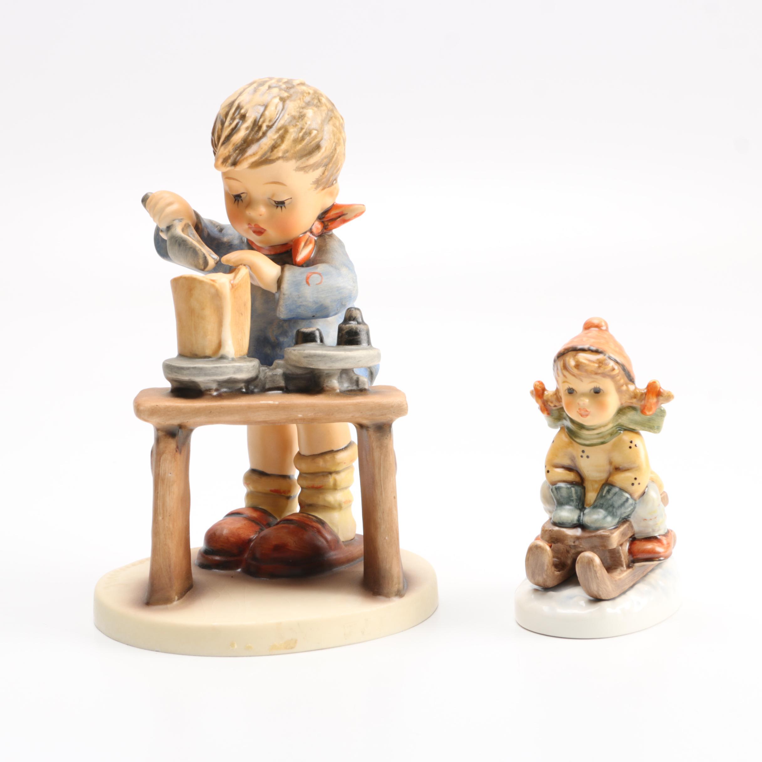Goebel Hummel Figurines "Sleigh Ride" and "A Fair Measure"