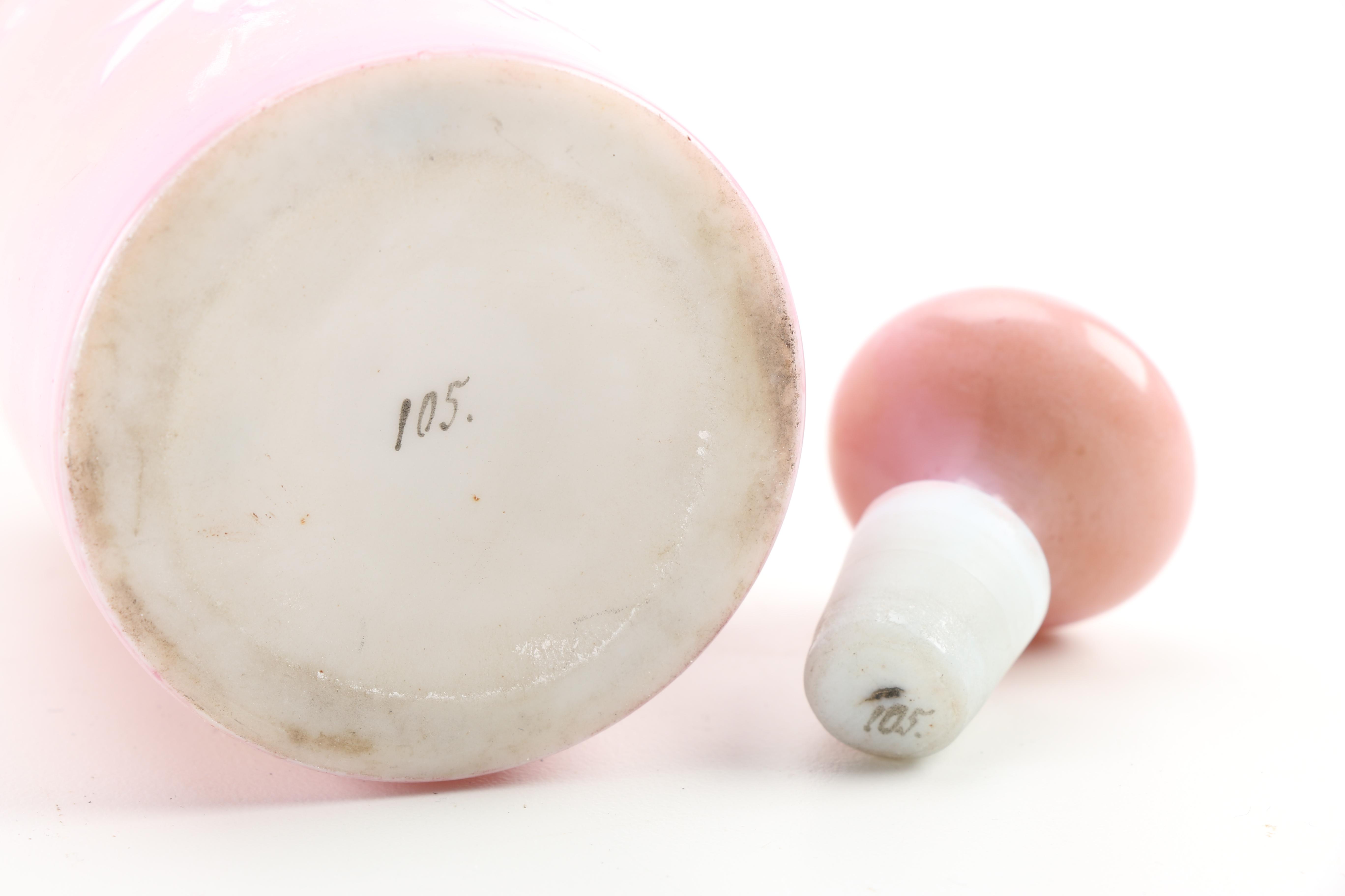 Wilcox Silver Plate Co. Carrier With Rose Tone Vanity Set