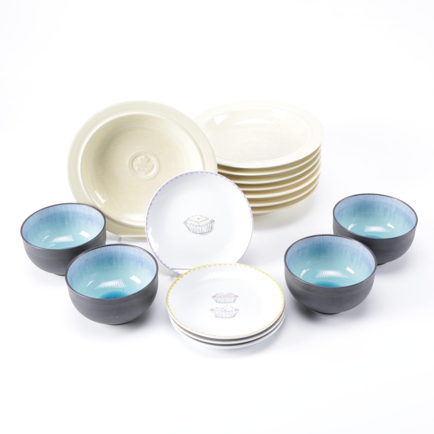 Selection of Ceramic Tableware Including Dansk Plates