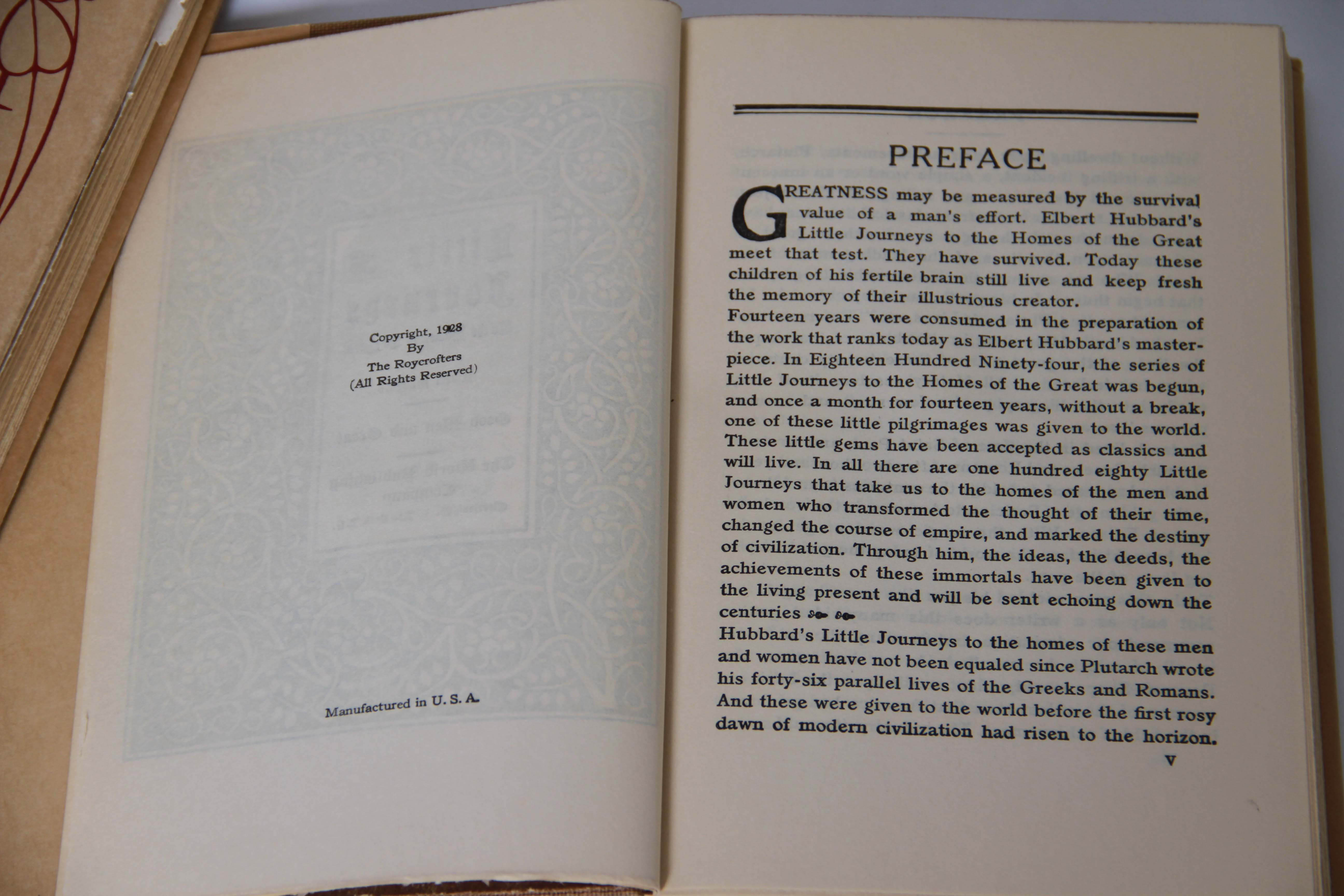 "Little Journeys To The Homes of The Great" by Elbert Hubbard Book Set
