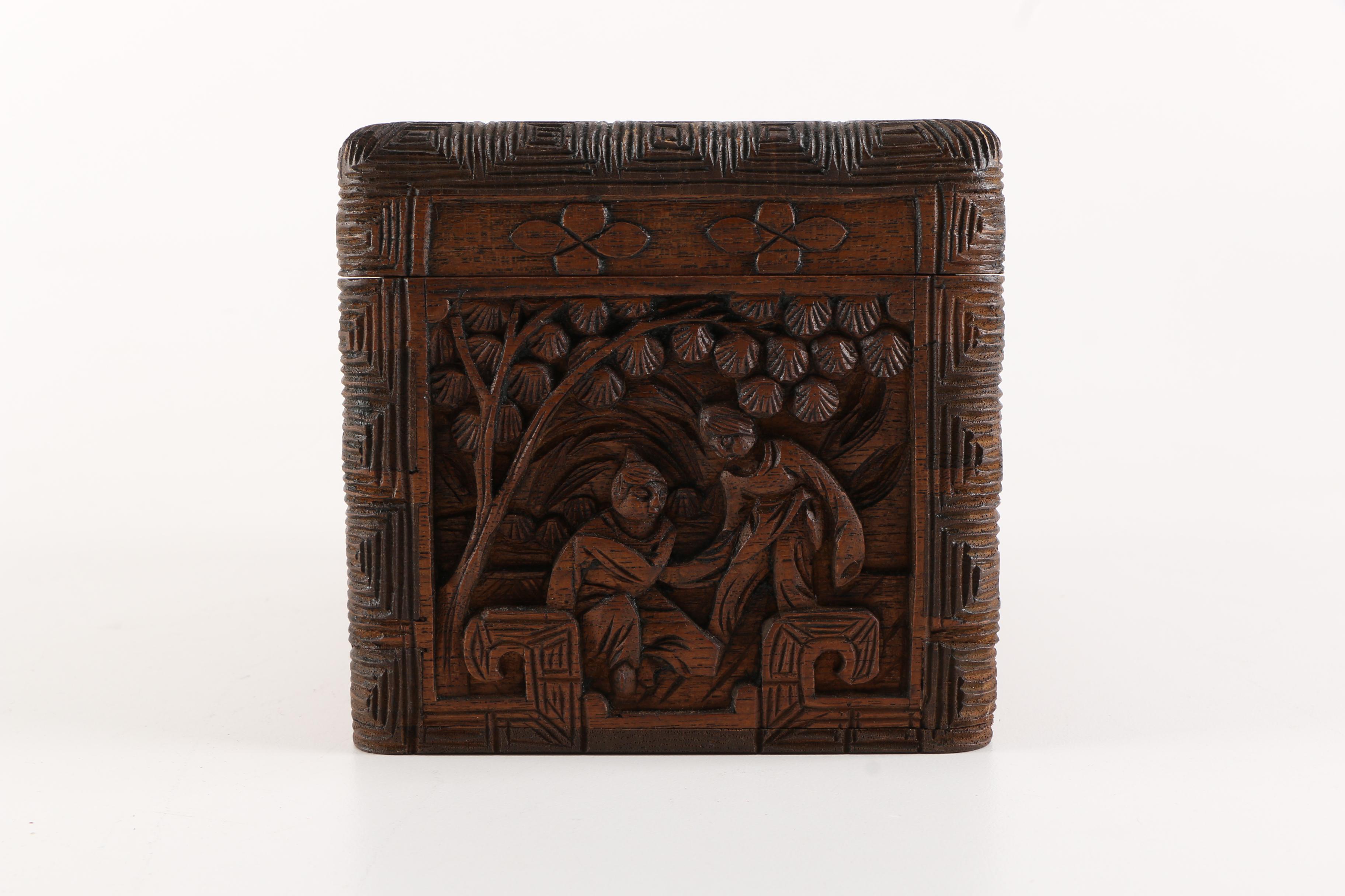 Chinese Carved Wooden Box