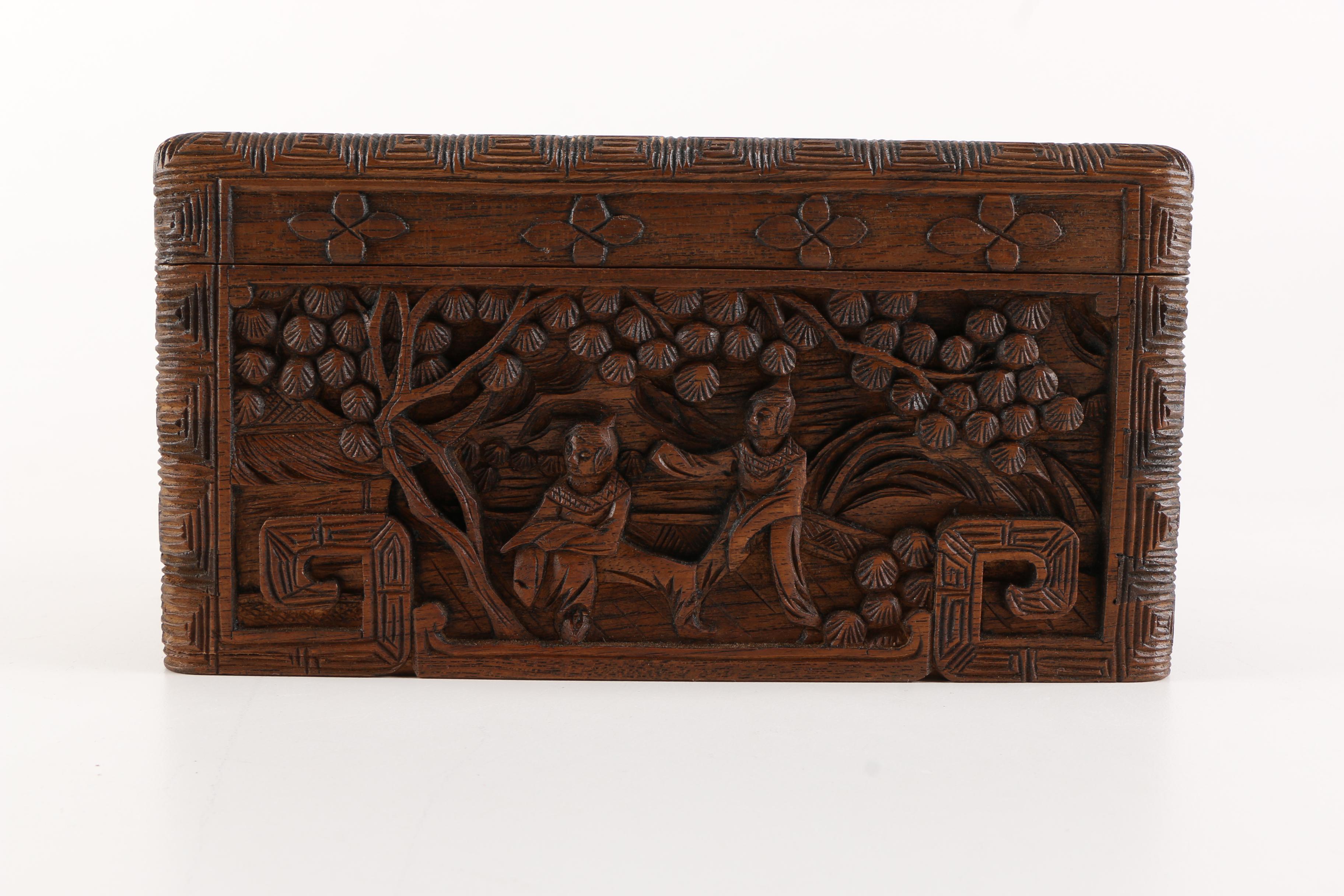 Chinese Carved Wooden Box