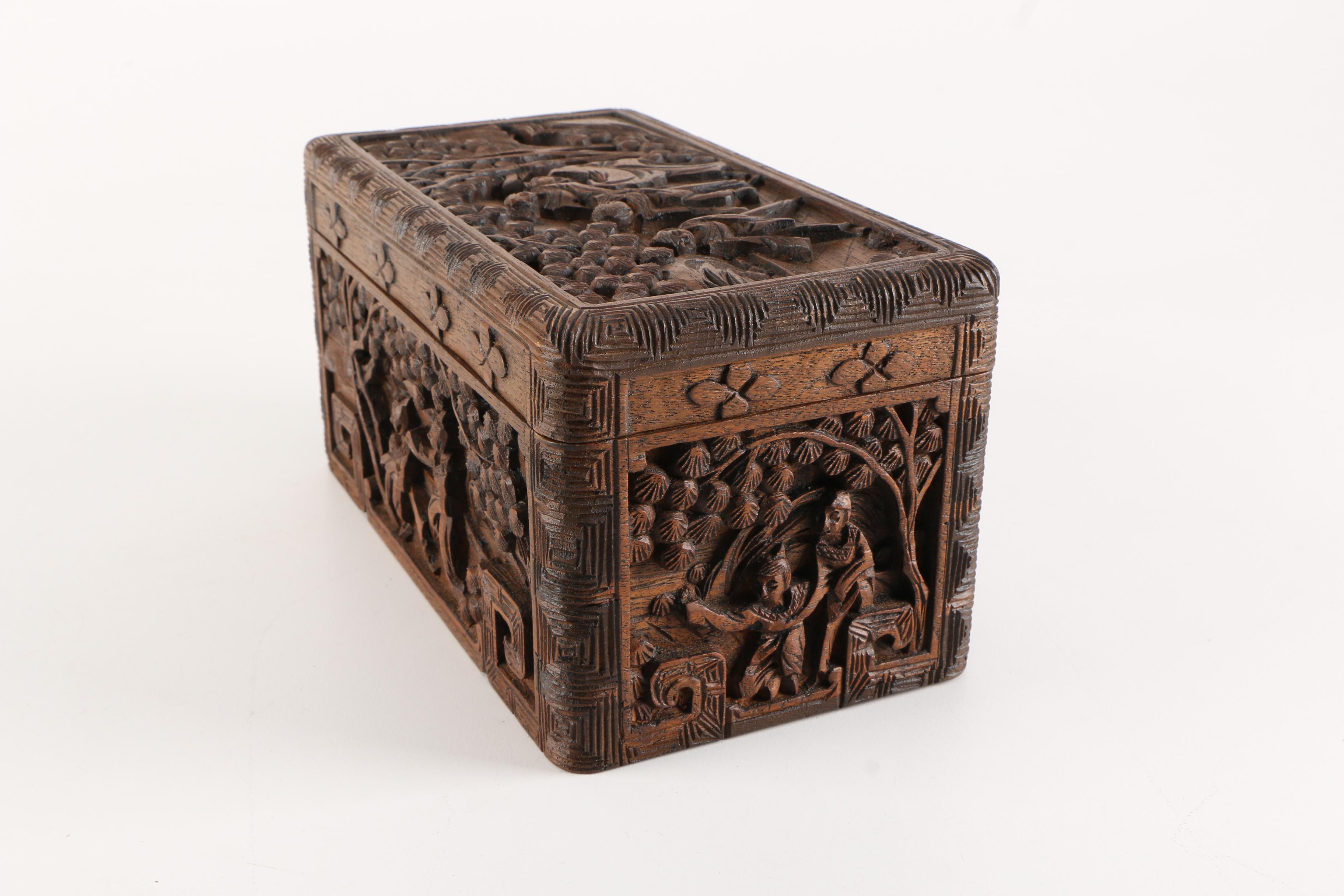 Chinese Carved Wooden Box