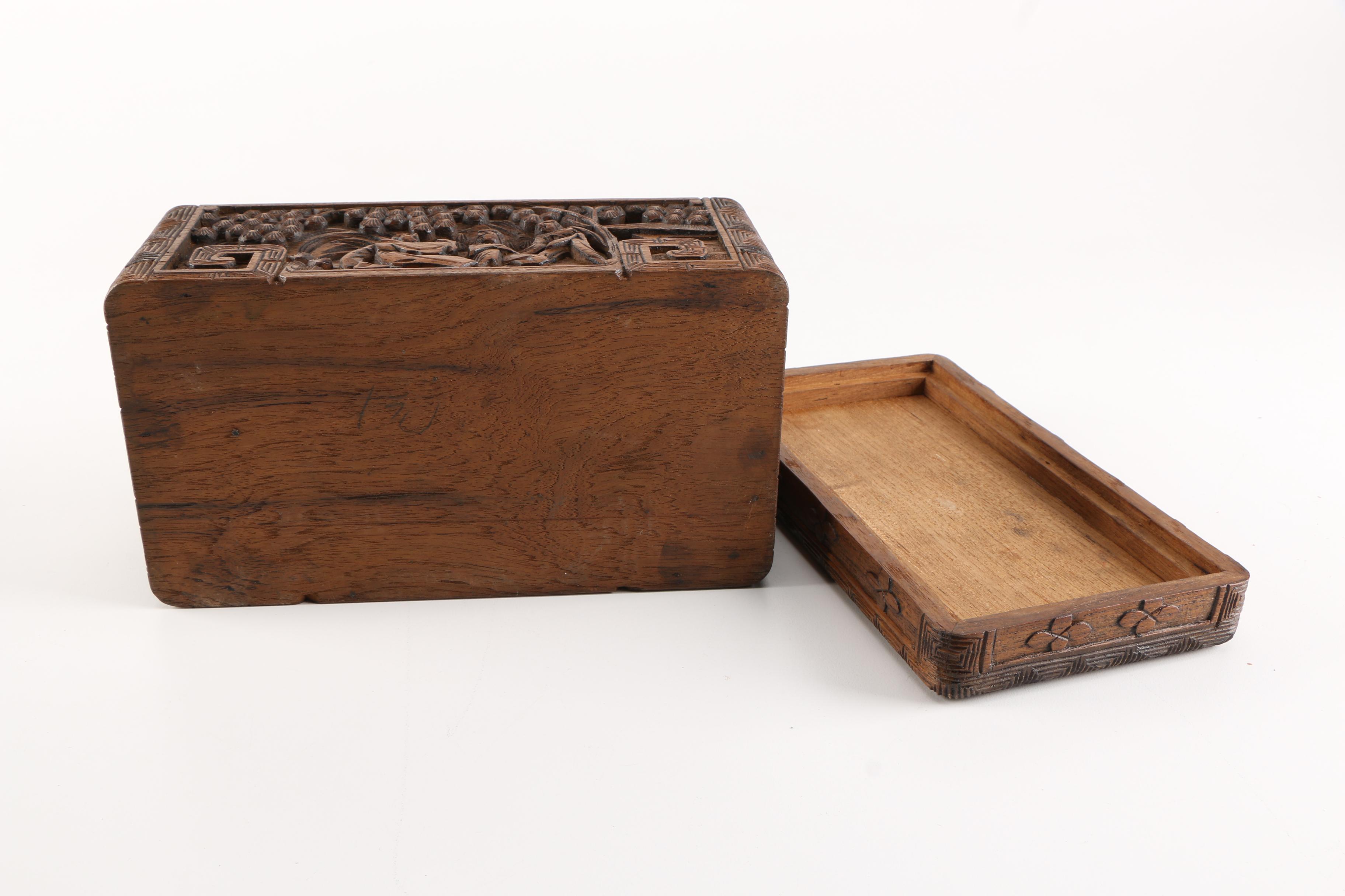 Chinese Carved Wooden Box
