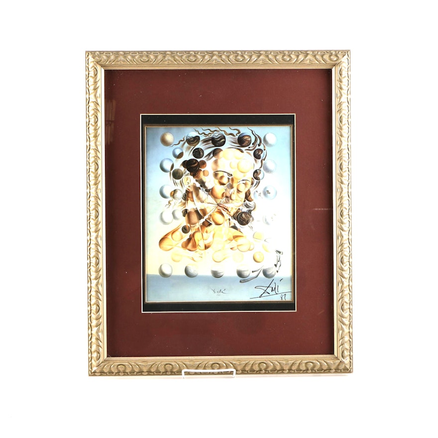 Dali Signed Offset Lithograph on Paper After "Galatea of the Spheres"