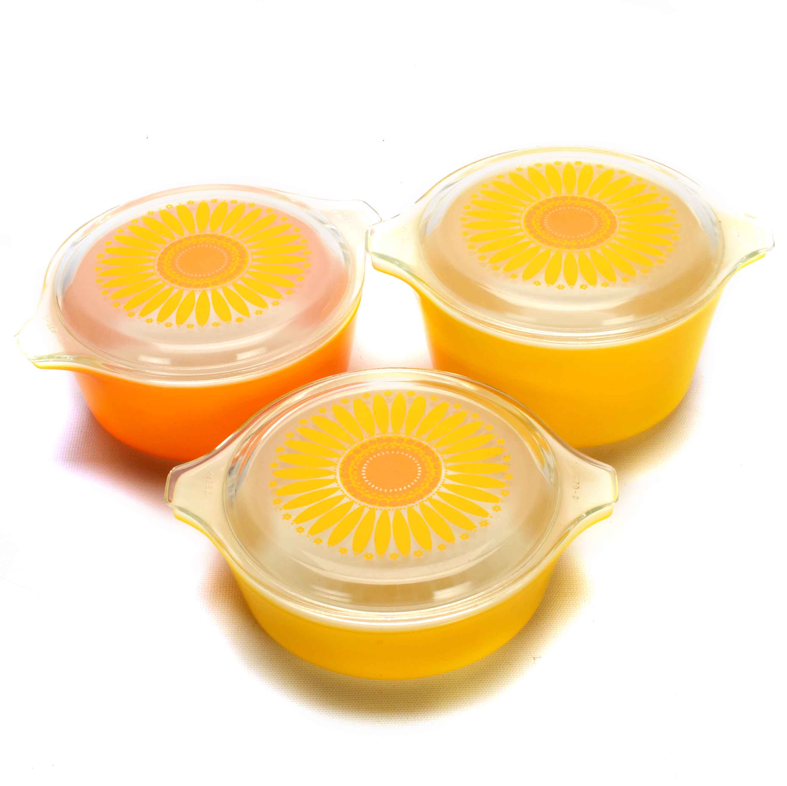Pyrex Sunflower Casserole Dishes