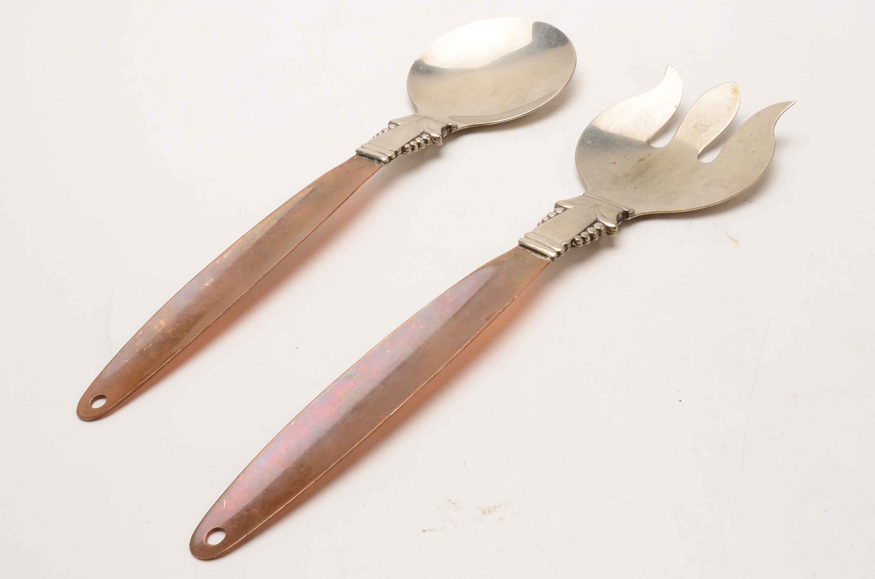 Coppercraft Guild Salad Serving Utensils
