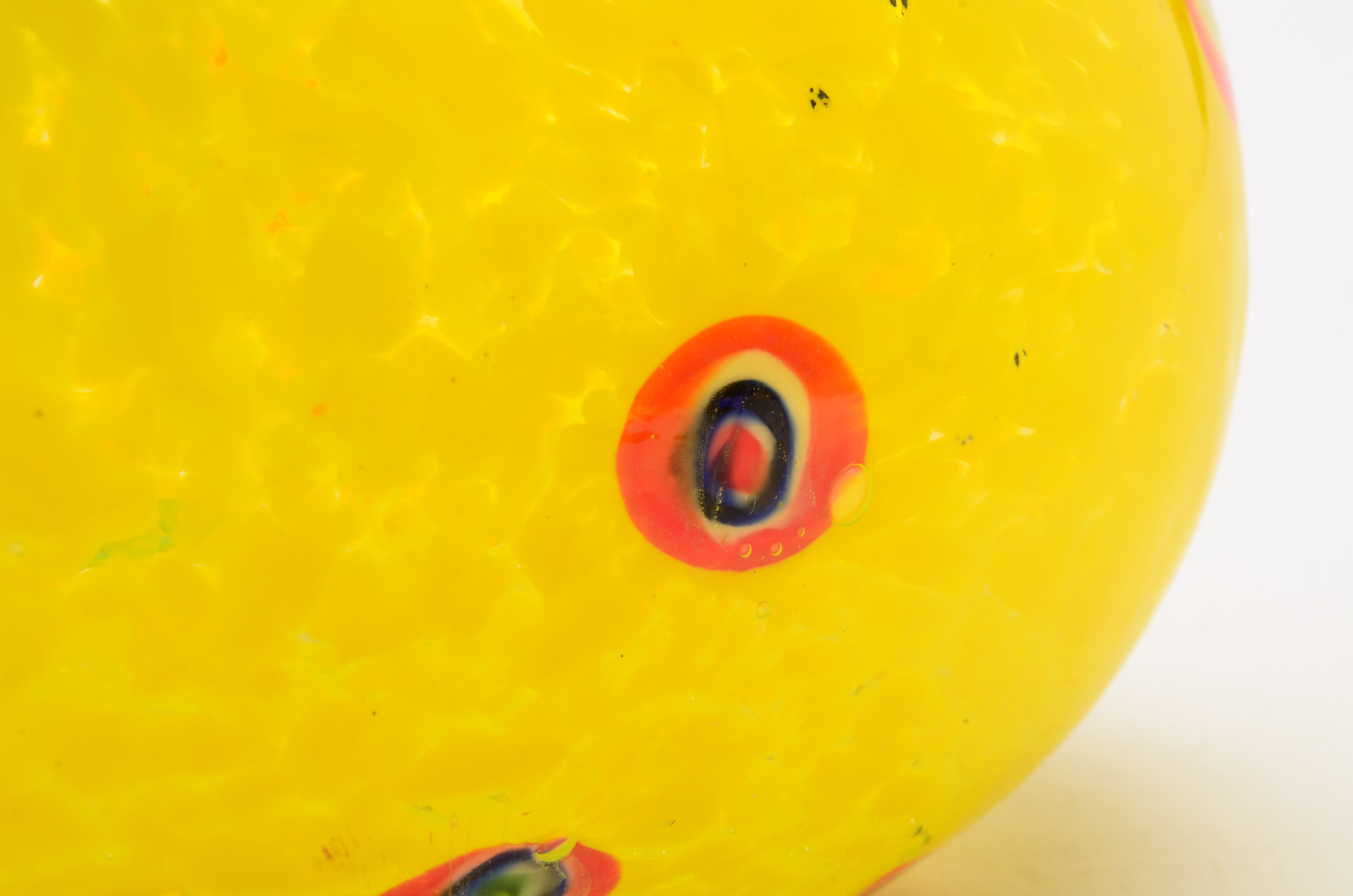 Murano Style Yellow Glass Basket