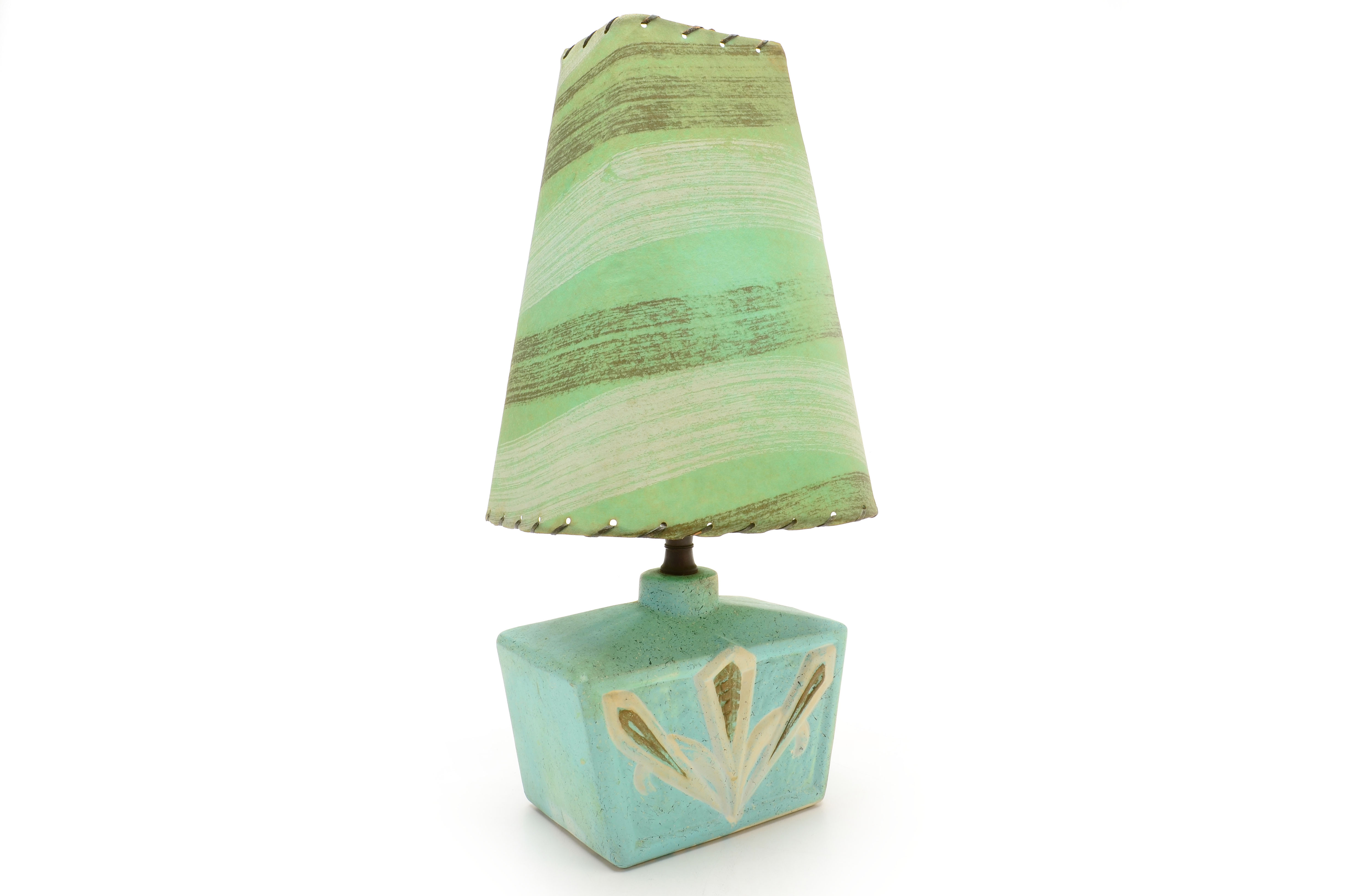 Pair of Vintage Table Lamps in Aqua Blue