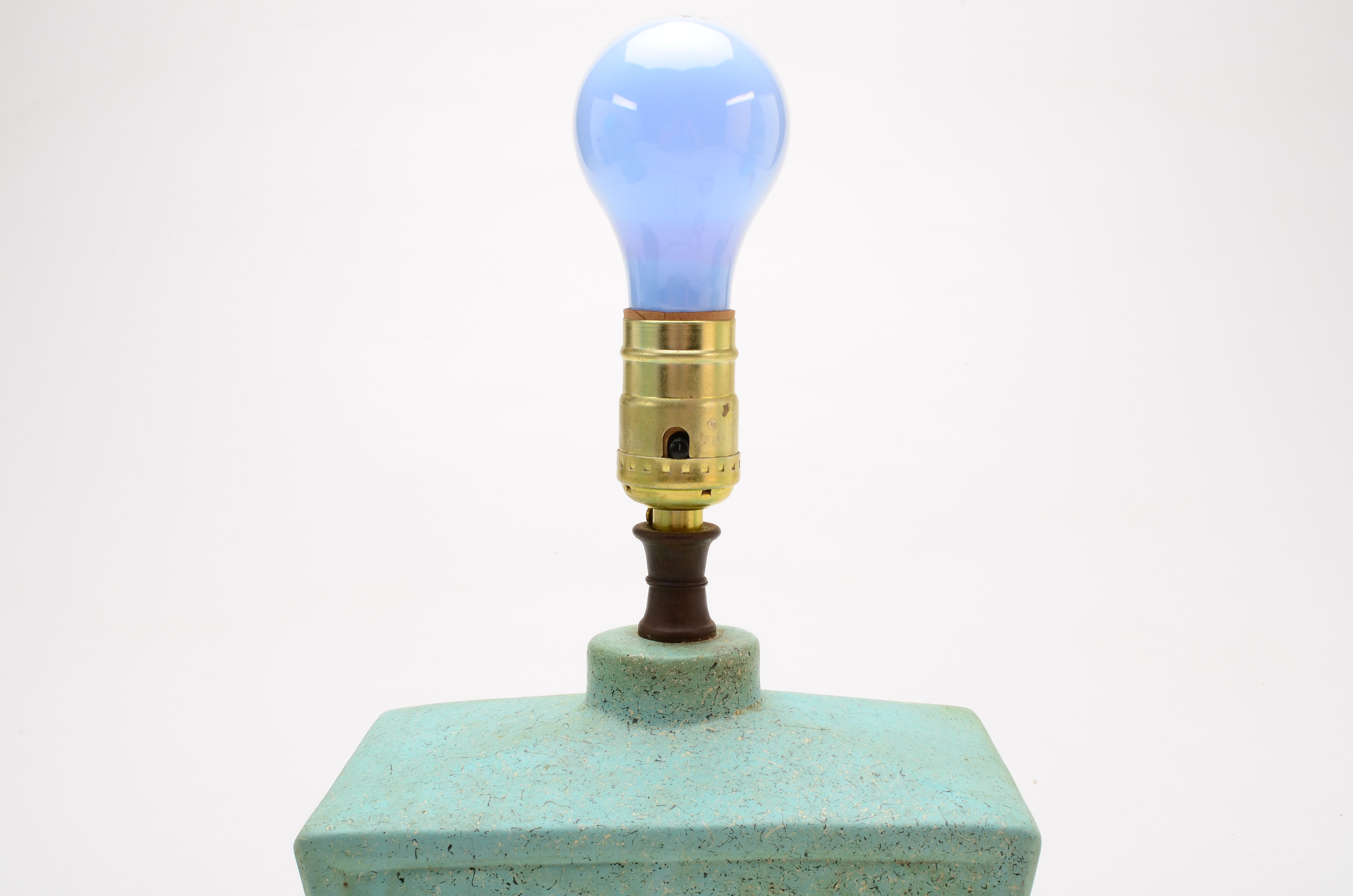 Pair of Vintage Table Lamps in Aqua Blue