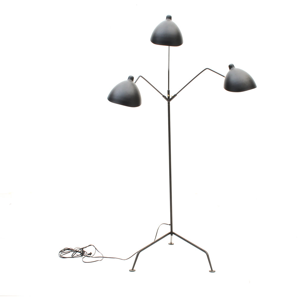 Serge Mouille "MFL-3" Three-Arm Floor Lamp