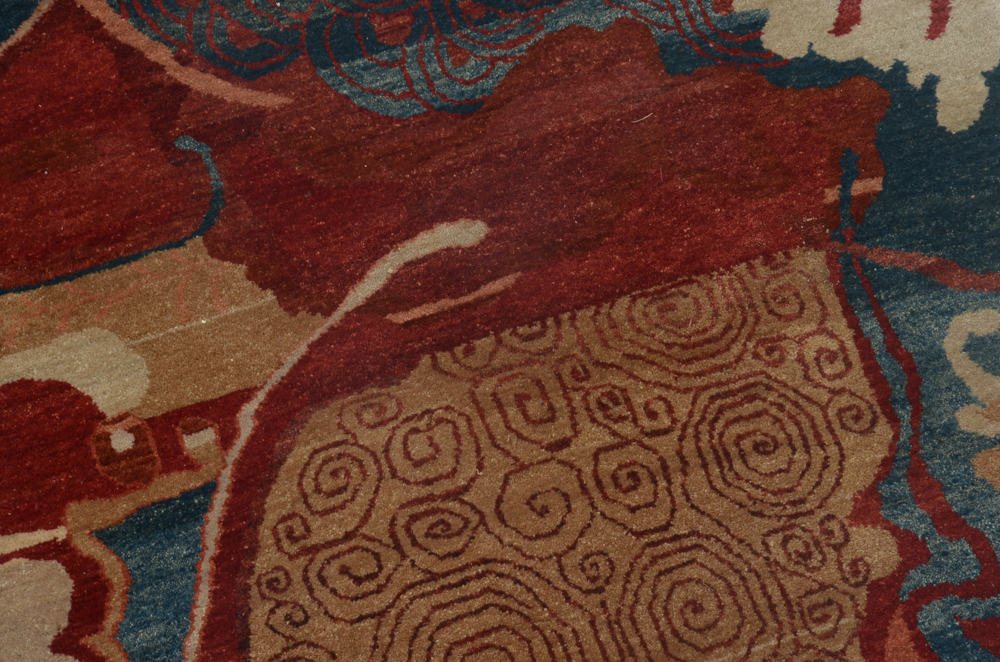 Mid-Century Indian Abstract Wool Area Rug