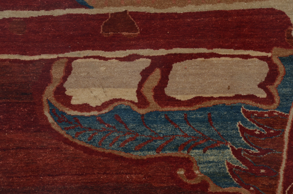 Mid-Century Indian Abstract Wool Area Rug