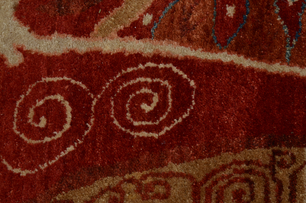 Mid-Century Indian Abstract Wool Area Rug