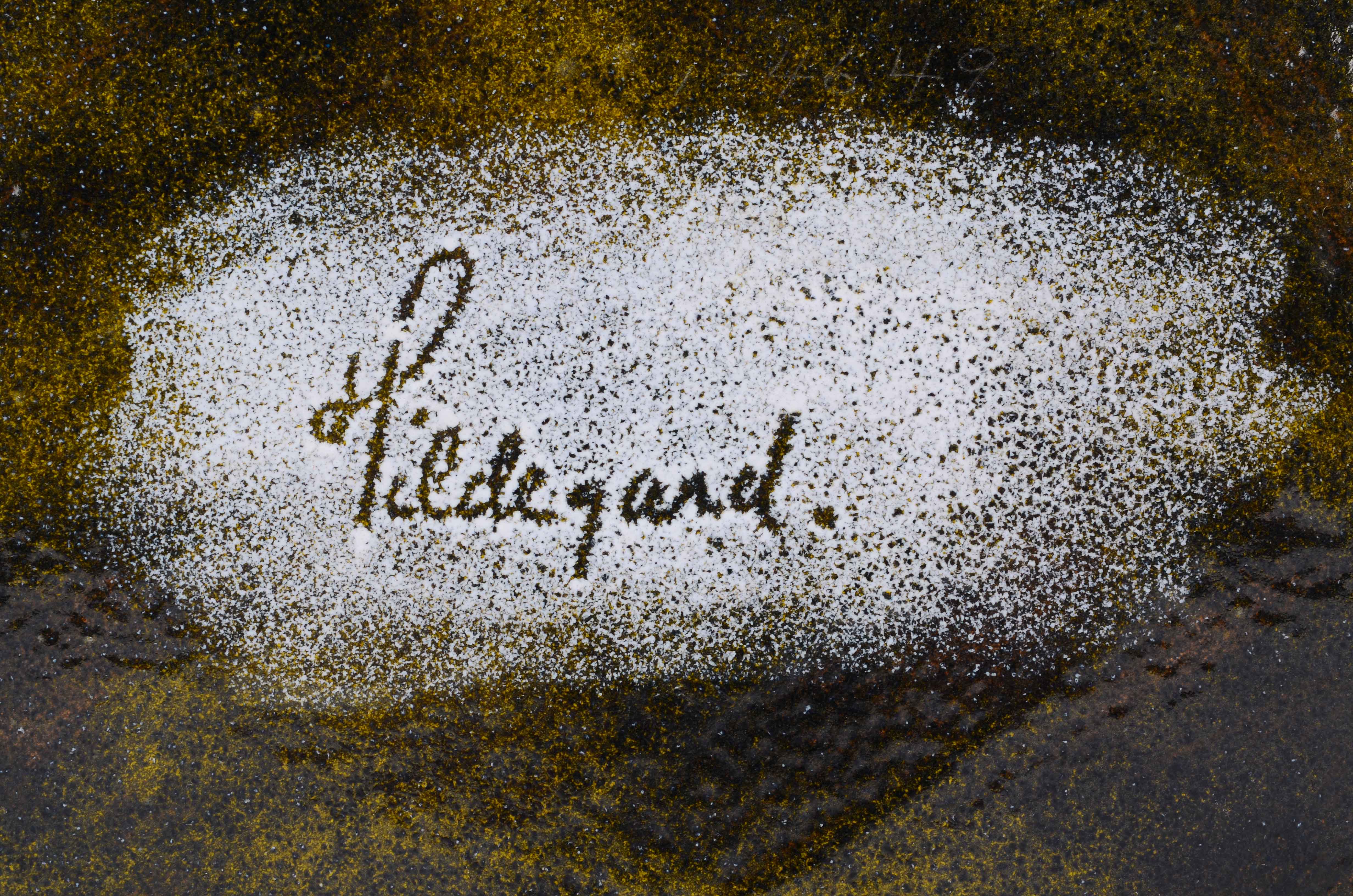 Vintage Hildegard Orange and Gold Enamel Plate