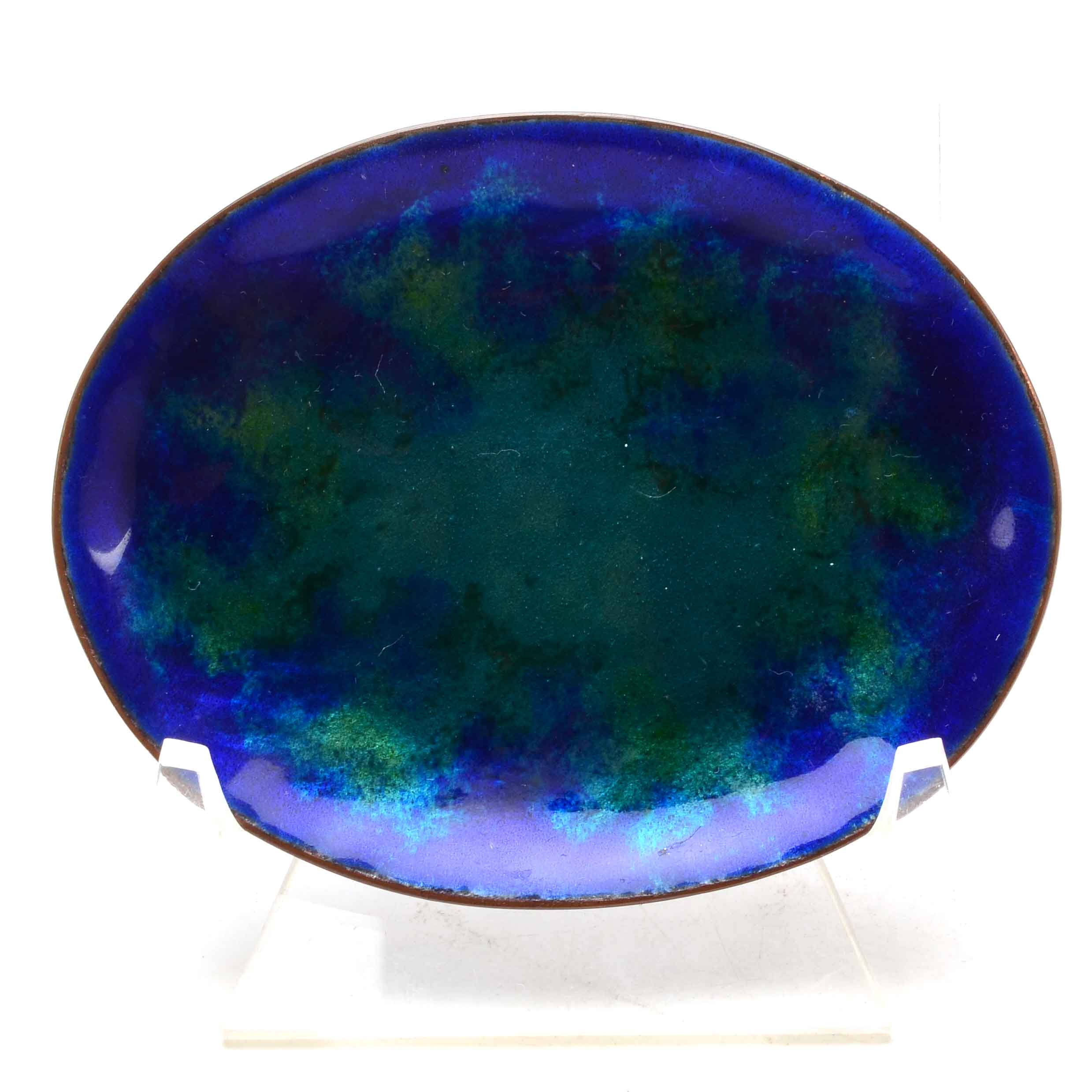 Vintage Blue Enamel Tray