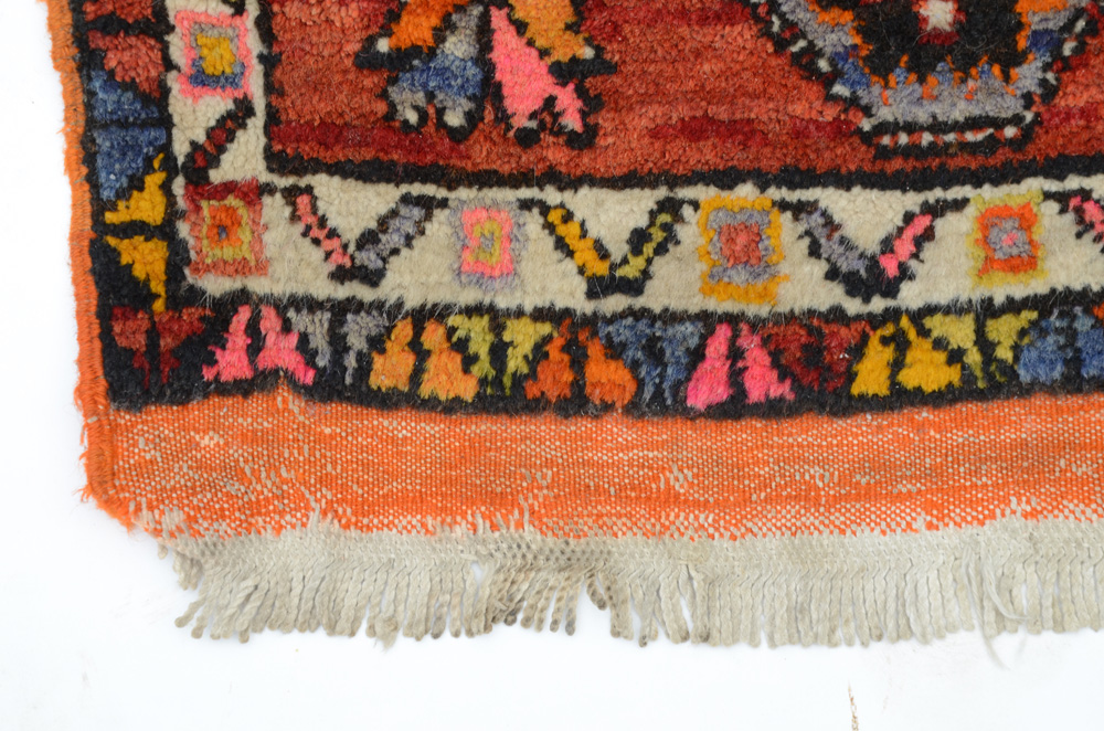 Small Mid-Century Hand-Knotted Caucasian-Style Rug