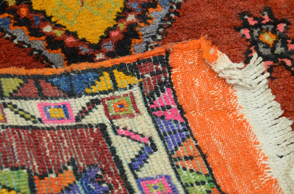 Small Mid-Century Hand-Knotted Caucasian-Style Rug