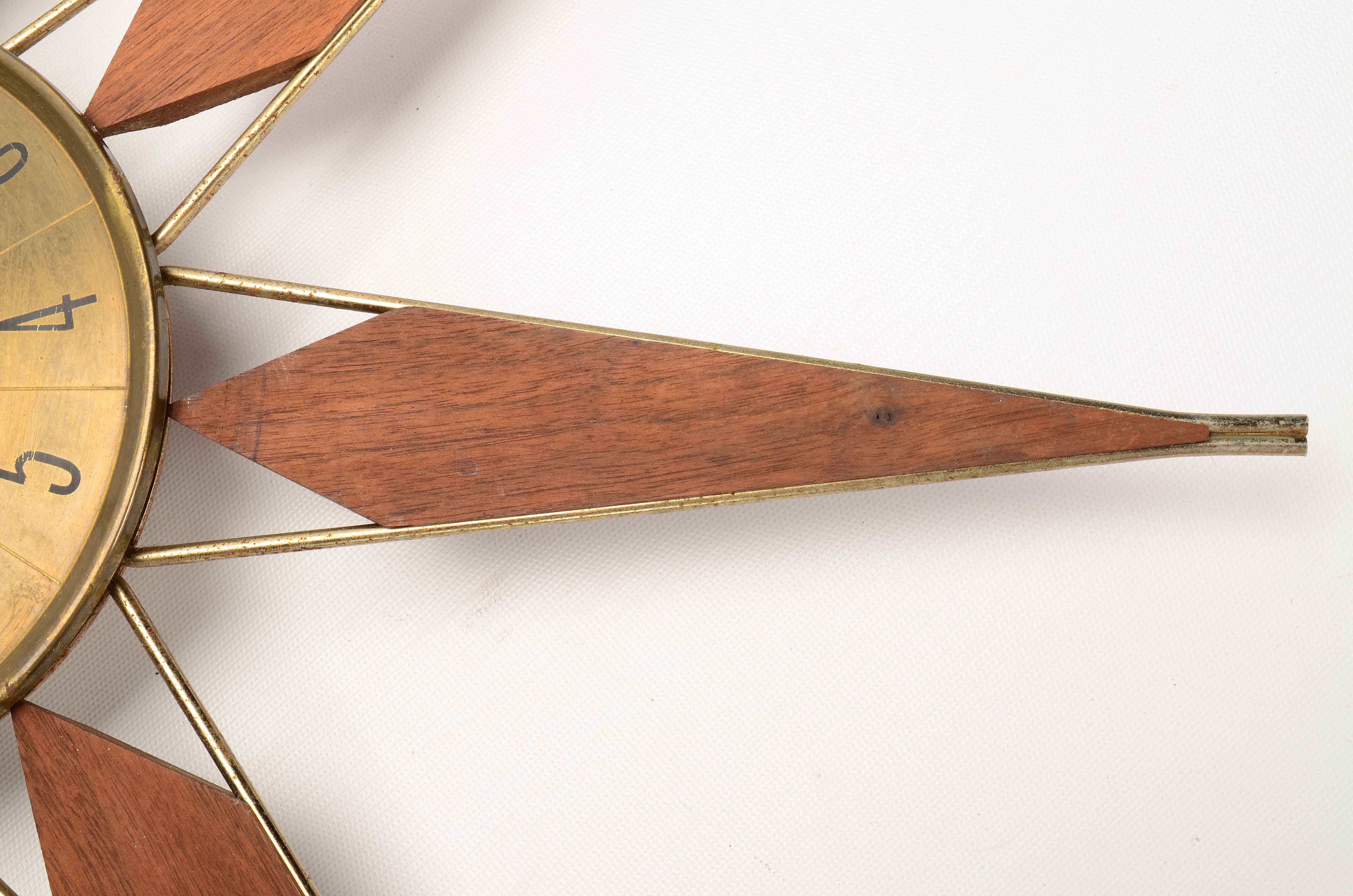 Elgin Walnut Sunburst Wall Clock