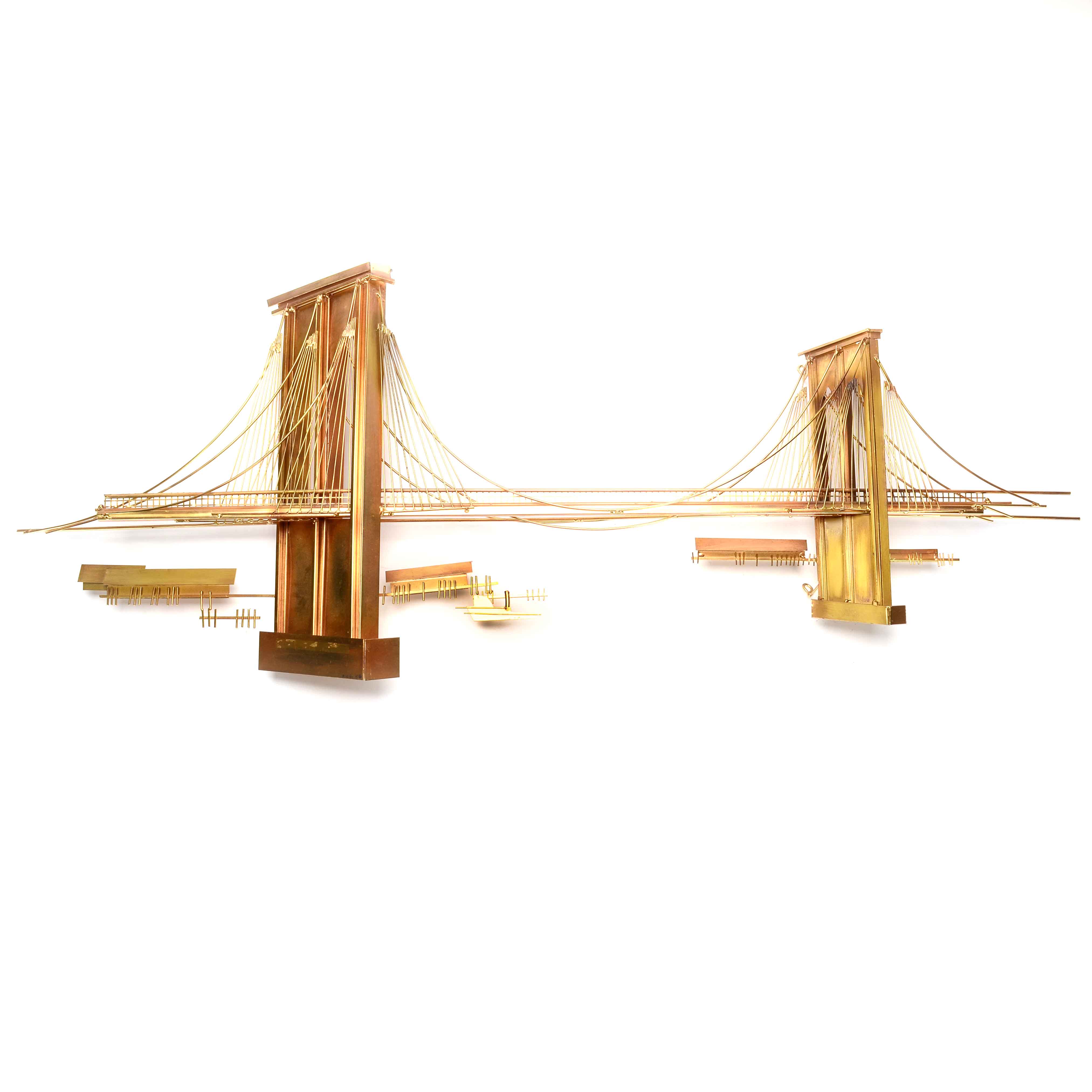 Signed C. Jere Brooklyn Bridge Wall Sculpture