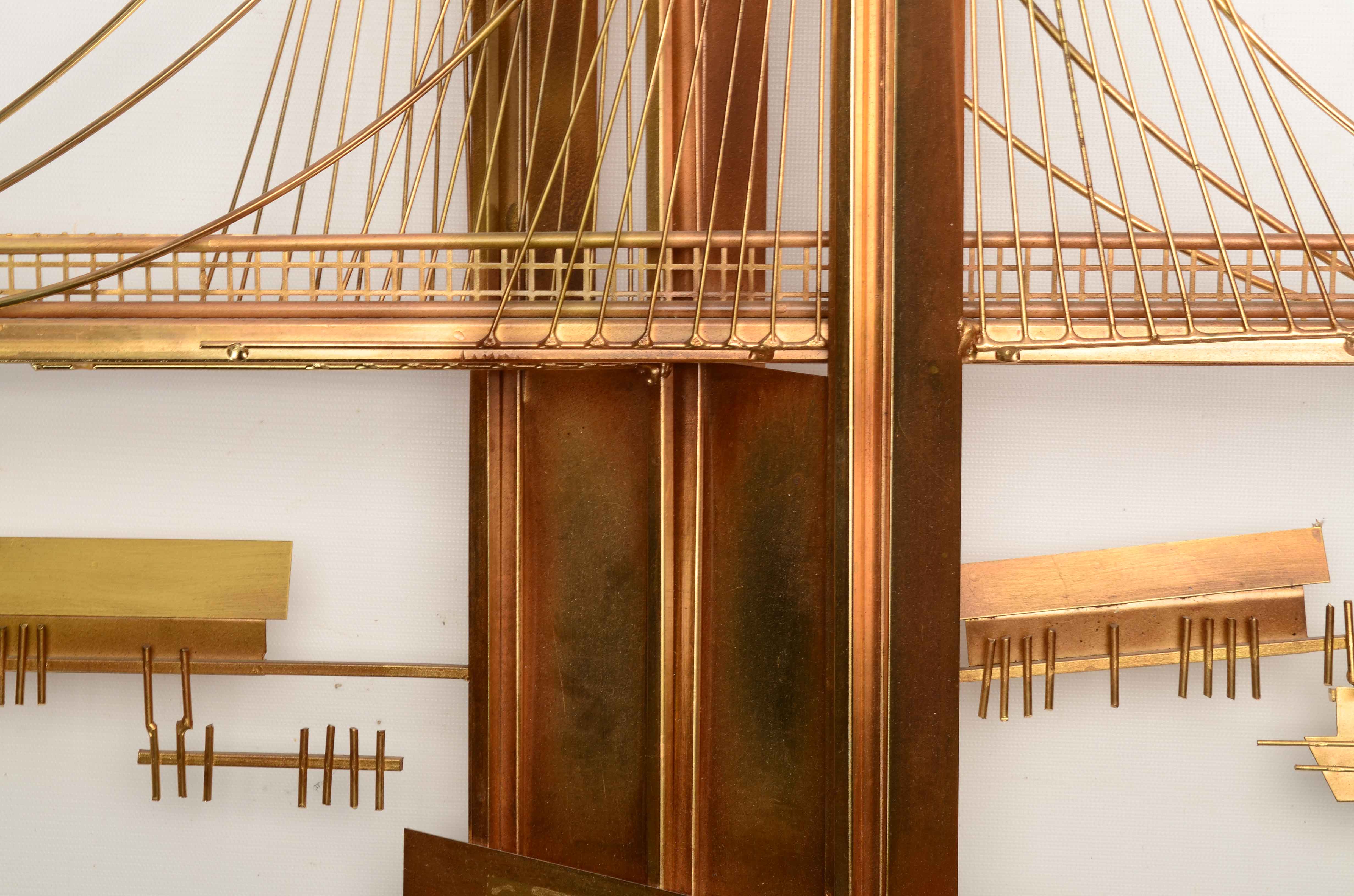 Signed C. Jere Brooklyn Bridge Wall Sculpture