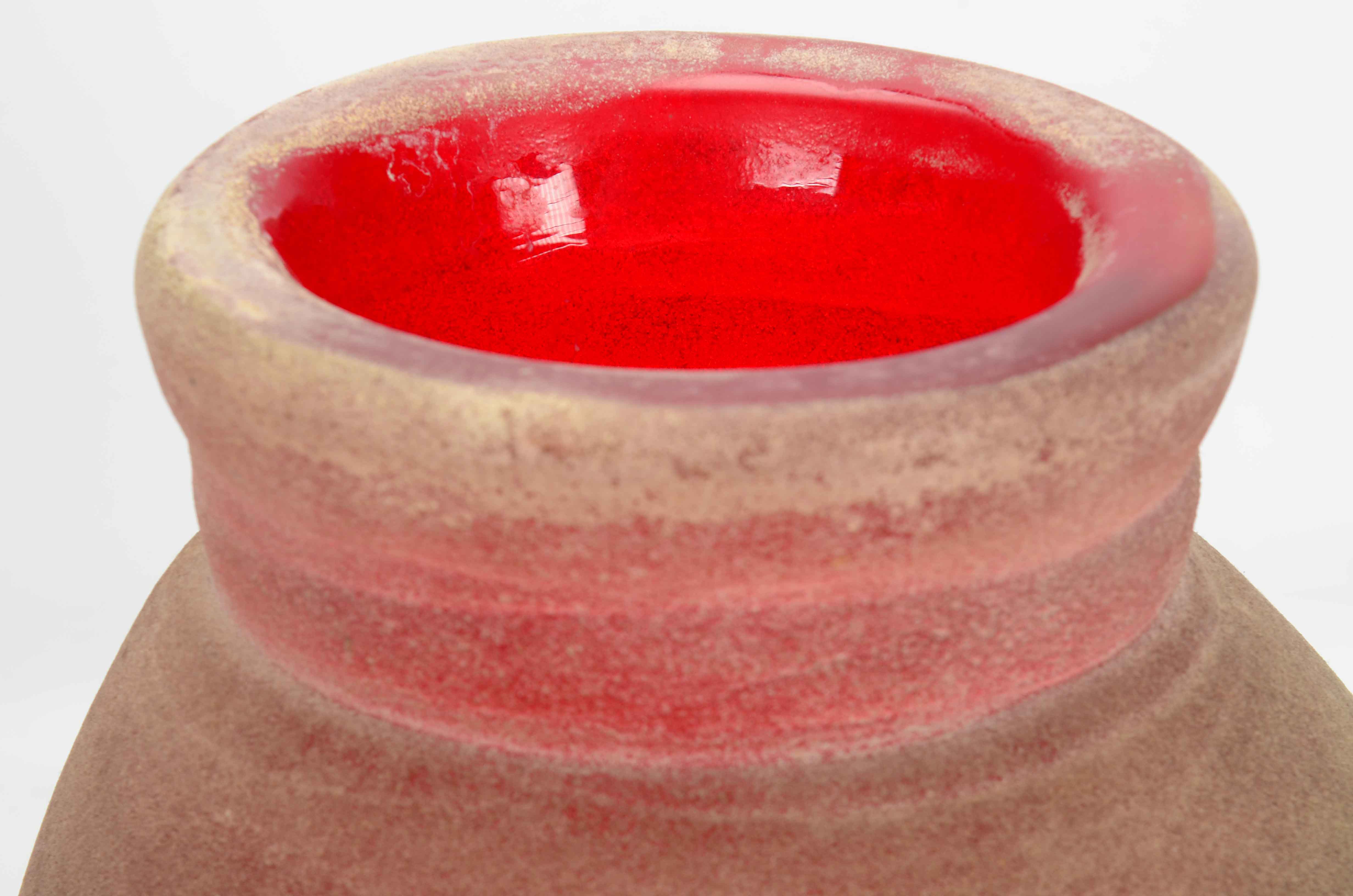 Mid Century Murano Scavo Lite Vase Attributed to Gina Cenedese