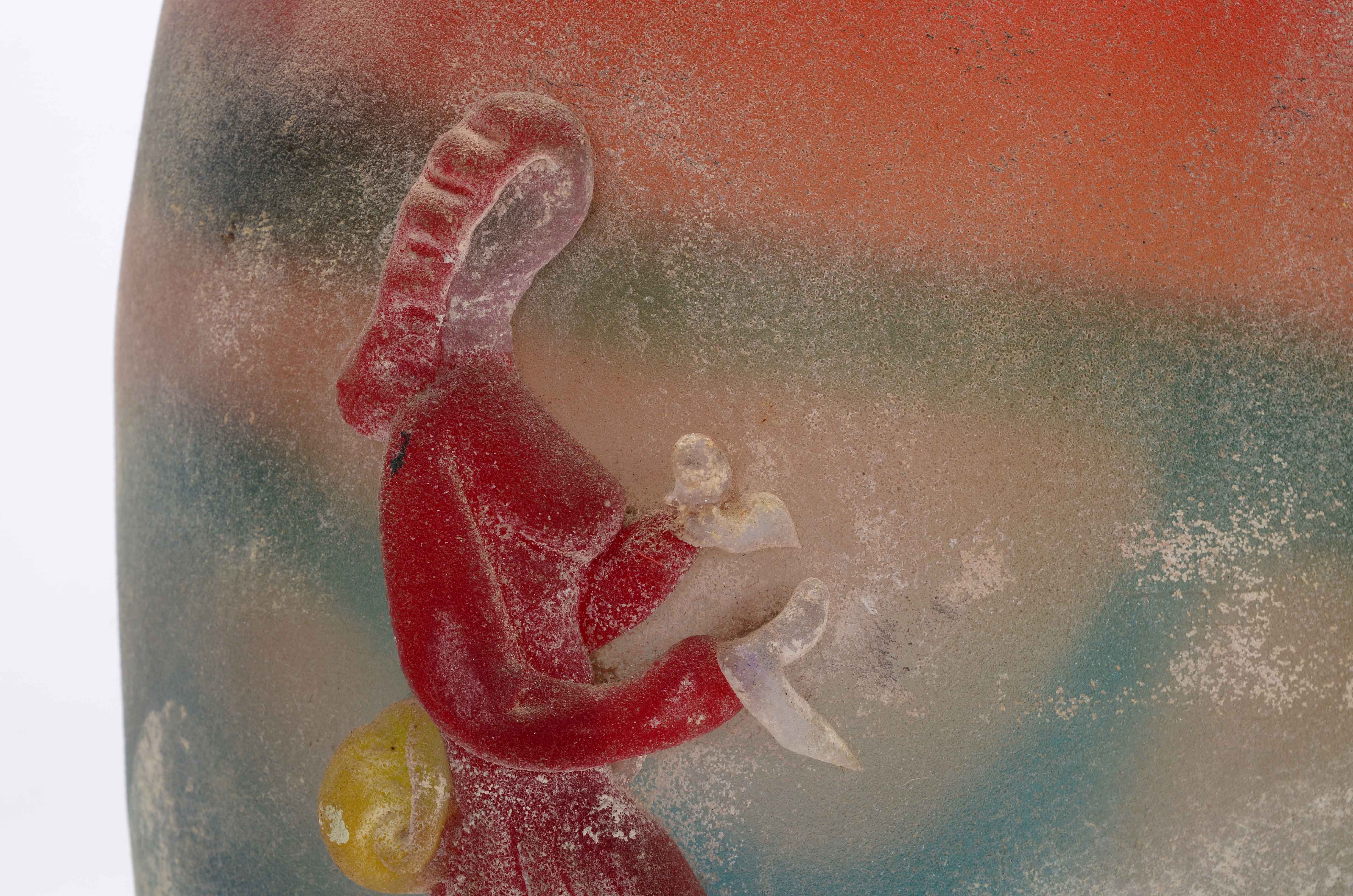 Mid Century Murano Scavo Lite Vase Attributed to Gina Cenedese