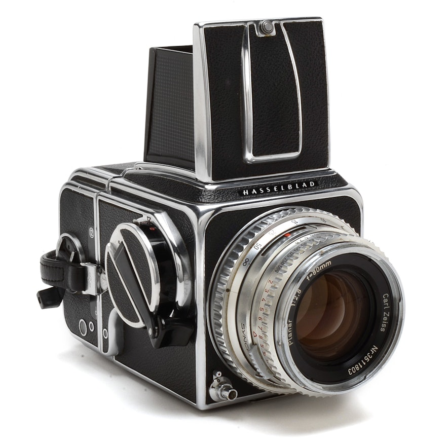 Hasselblad 500C SLR, 80MM lens, Viewfinder and Camera Bag