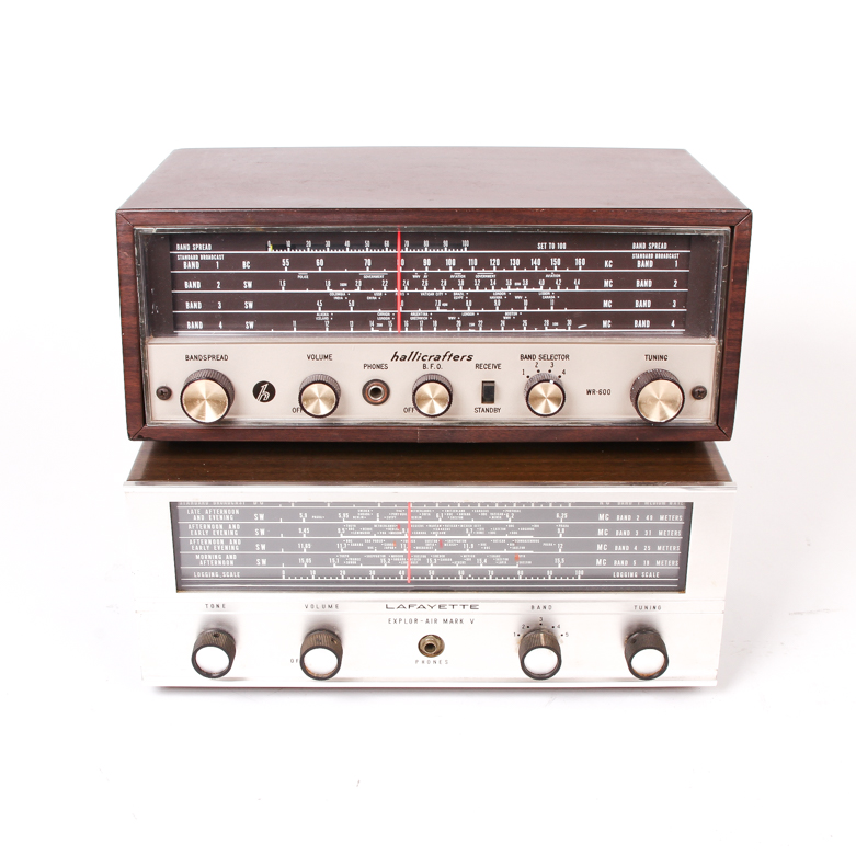 Two Vintage Shortwave Receivers Including Hallicrafters and Lafayette