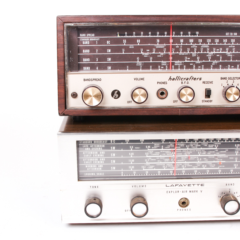 Two Vintage Shortwave Receivers Including Hallicrafters and Lafayette