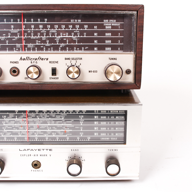 Two Vintage Shortwave Receivers Including Hallicrafters and Lafayette
