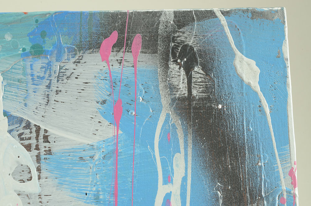 J. Popolin Original Abstract Acrylic and Spray Paint on Canvas