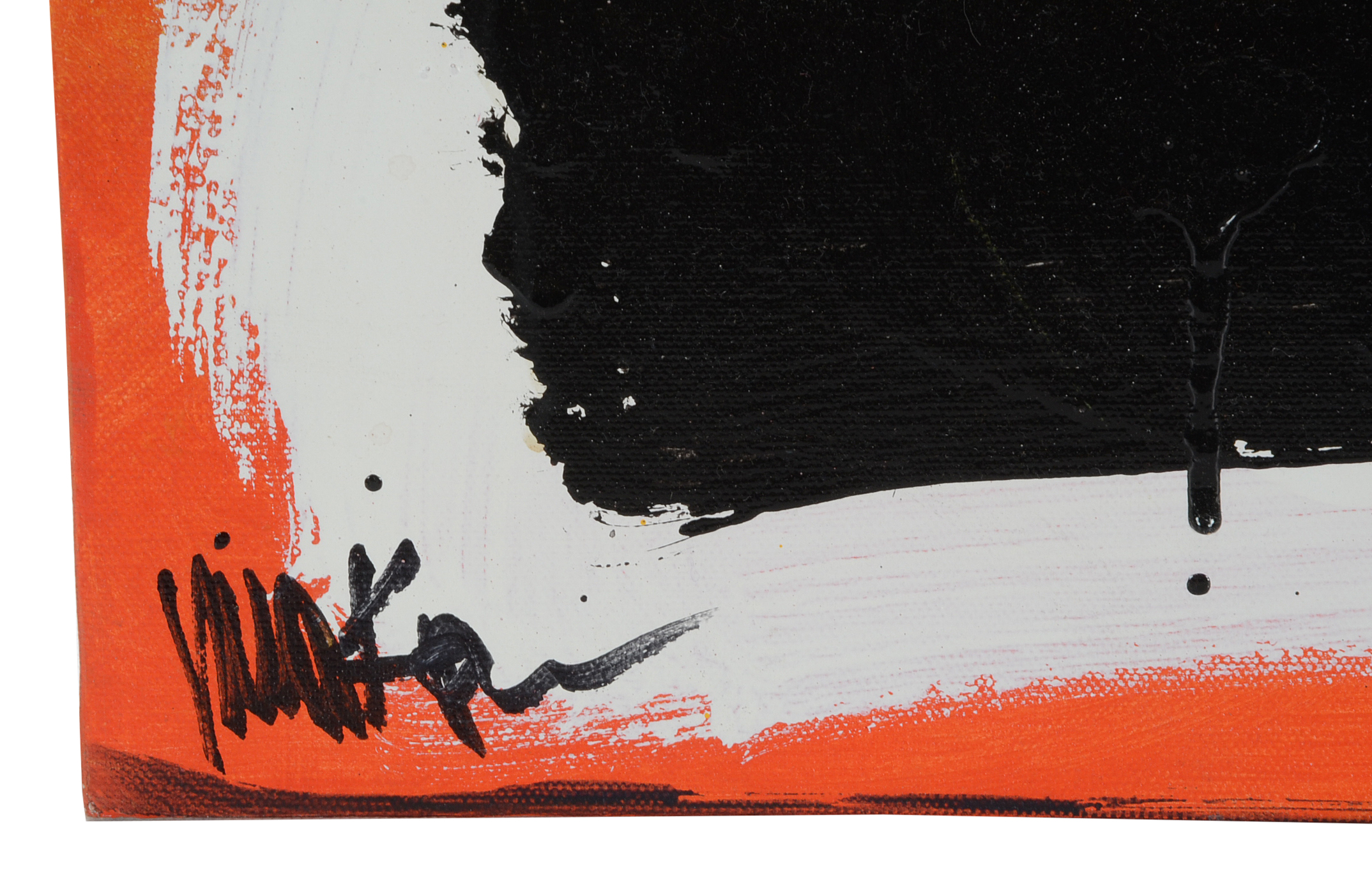 Robbie Kemper Original Acrylic Modernist Combine Painting on Canvas "Paint Brush with Drips"