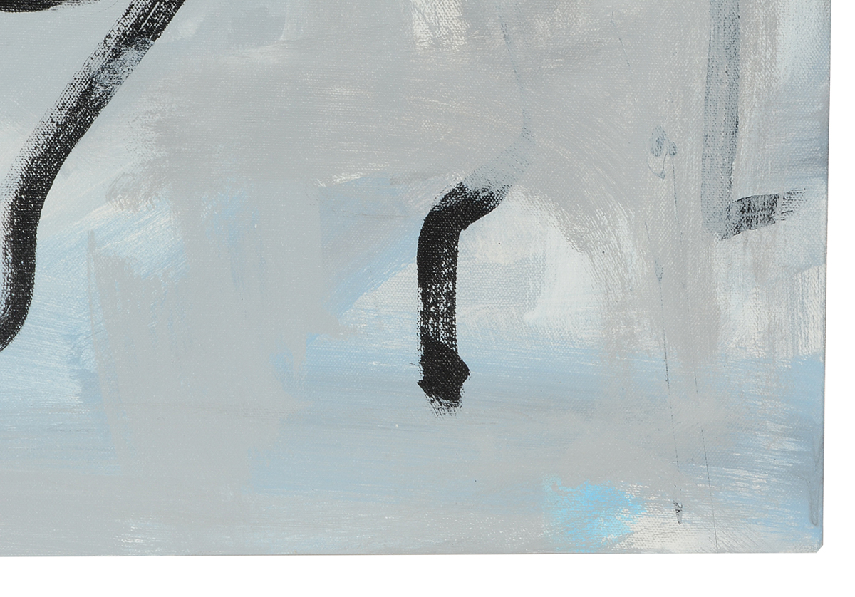 Robbie Kemper Original Abstract Acrylic on Canvas "Grays with Blue Black Orange"